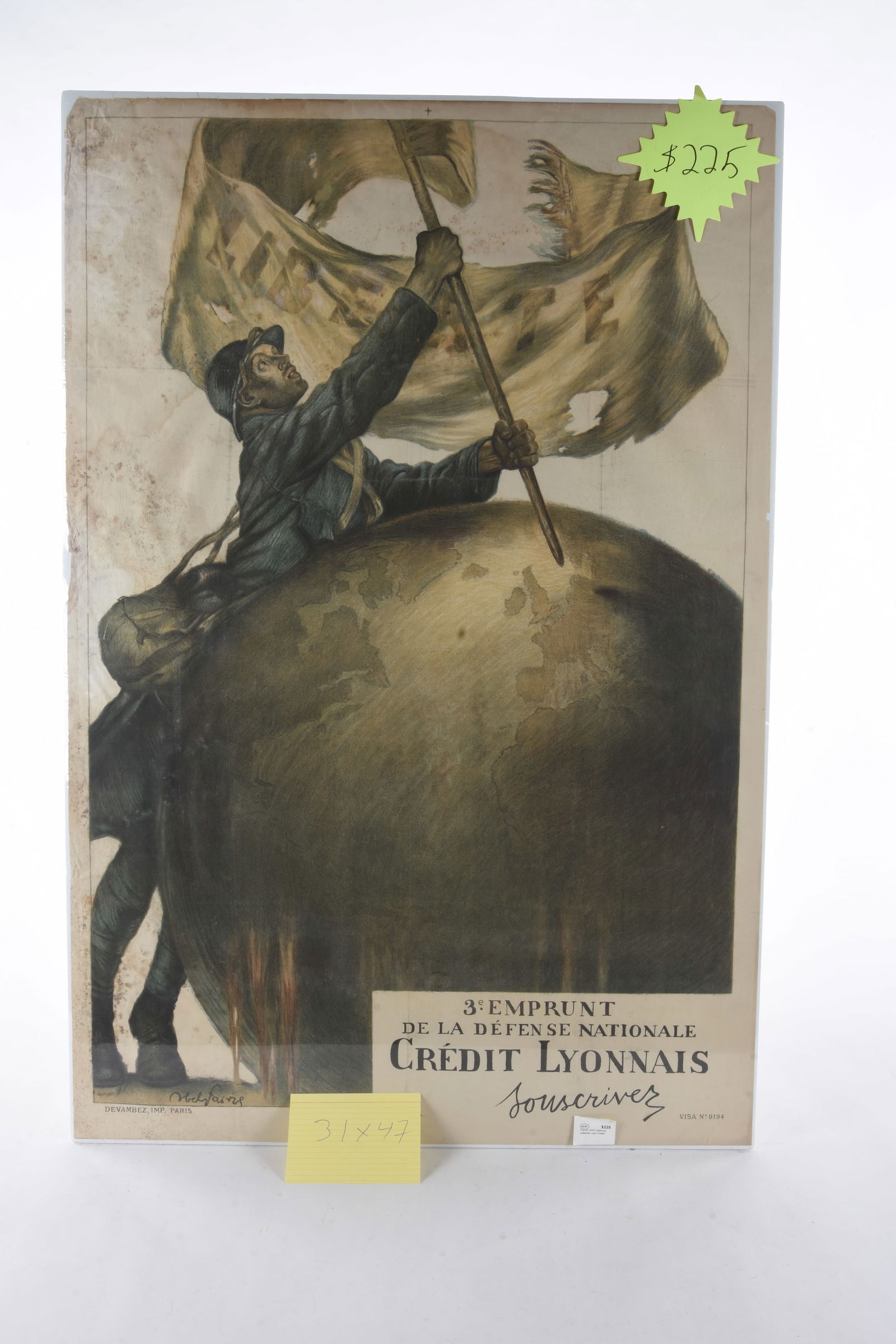 "3e Emprunt de la Defense Nationale" Original WW1 French Propaganda Poster, by Abel Faivre (1 of 3)