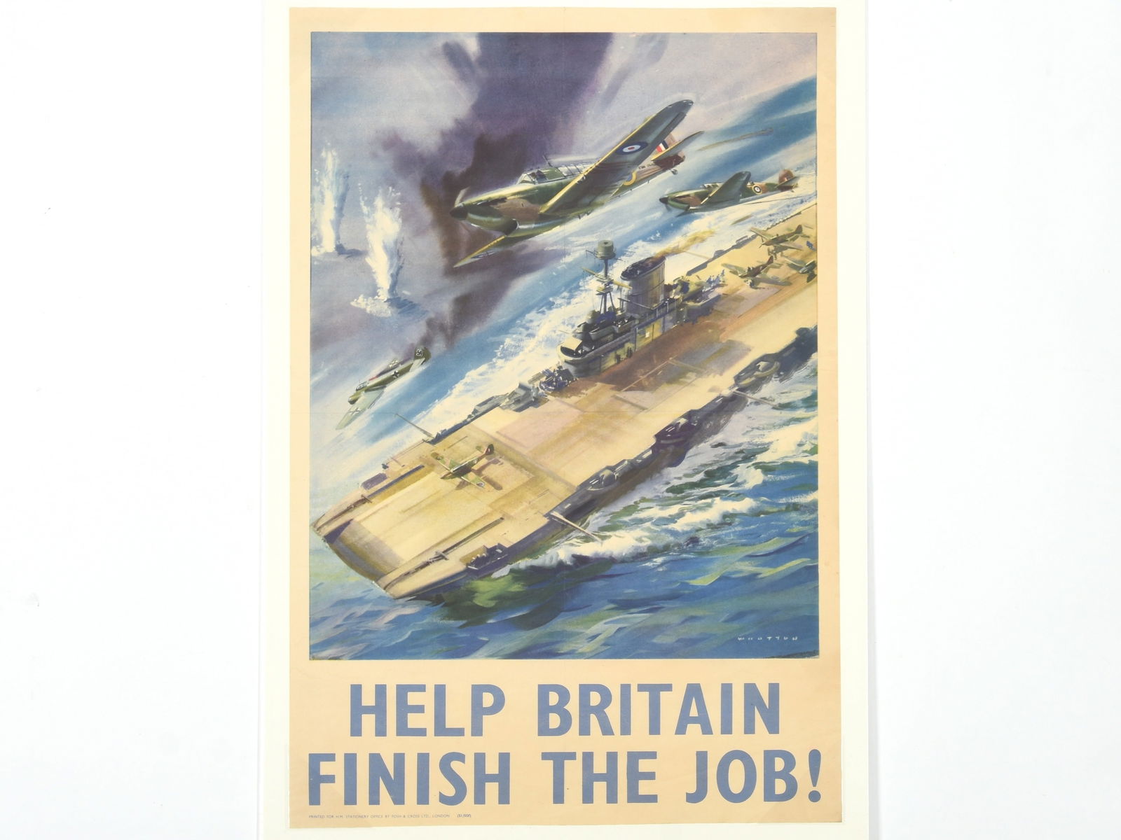 WWII 'Help Britain Finish the Job!' Propaganda Poster by Frank Wootton (1 of 1)