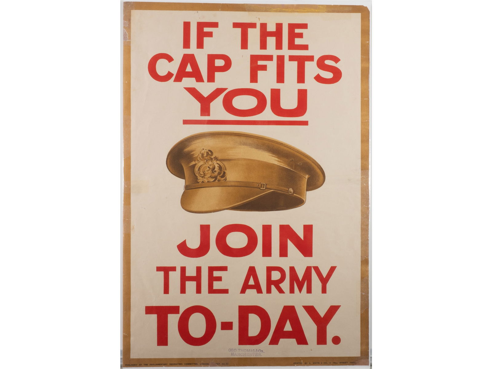 "If the Cap Fits You" Original WWI British Recruiting Poster No. 53 (1 of 1)