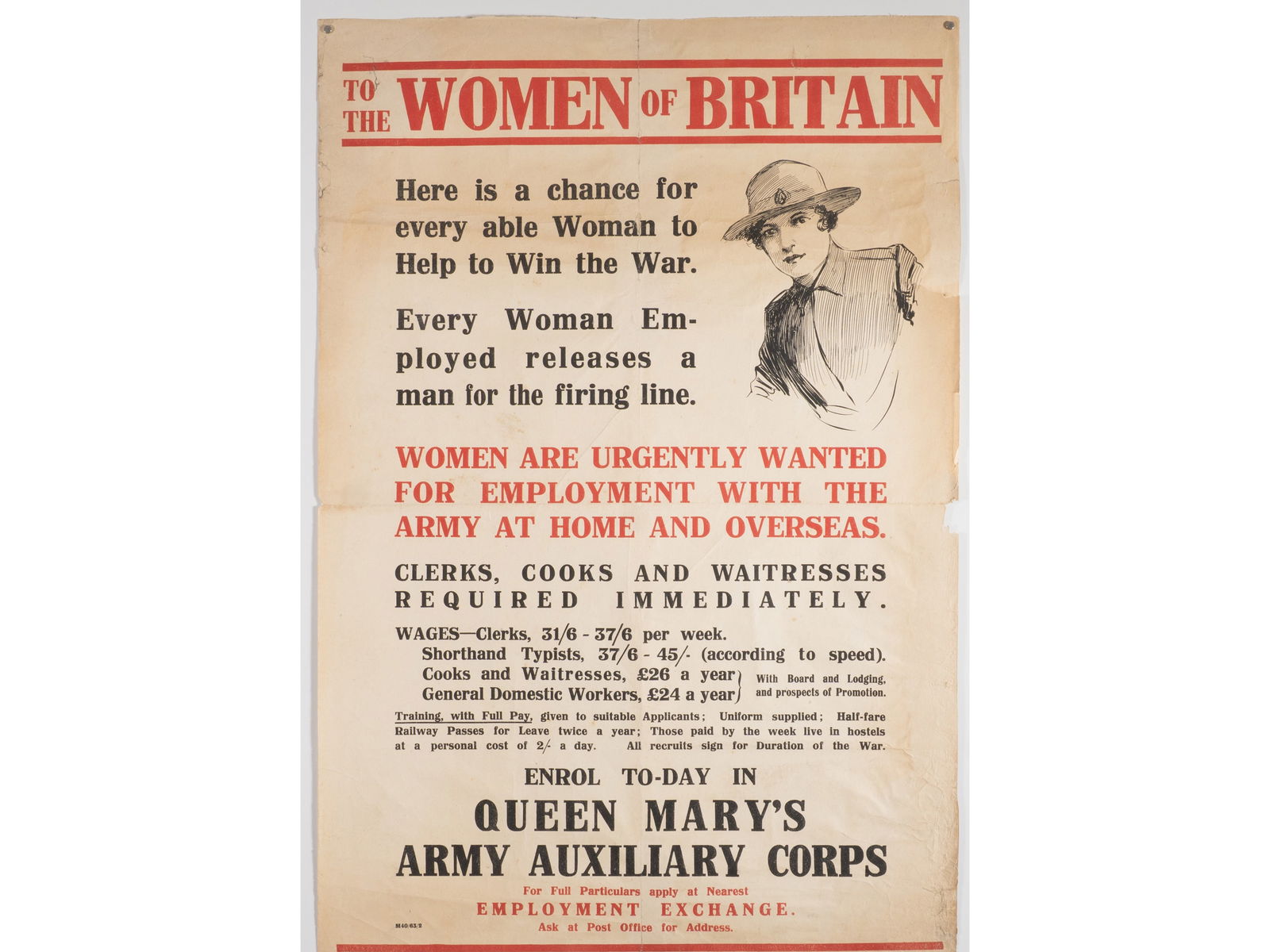 "To the Women of Britain" Original WWI British Recruiting Poster (1 of 2)
