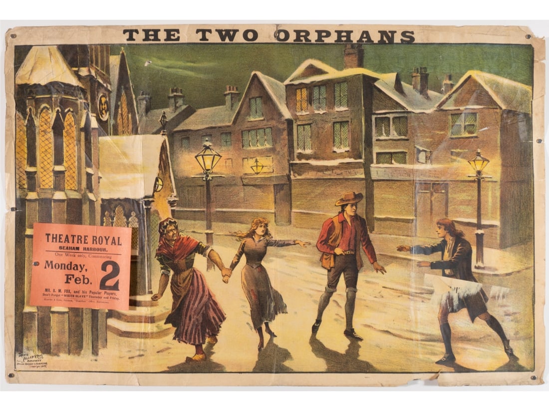 "The Two Orphans" Victorian Theatrical Chromolithograph Poster (1 of 1)