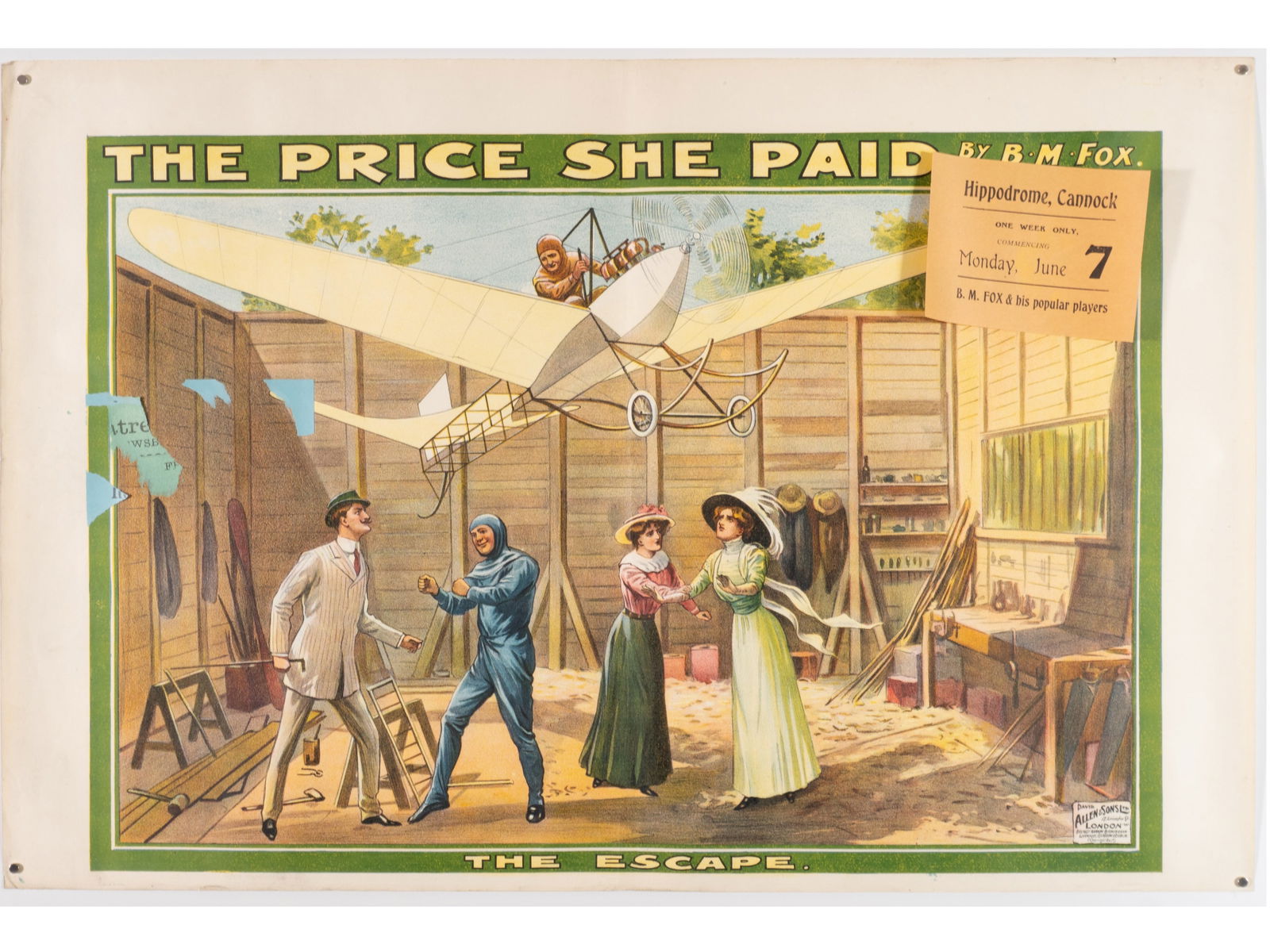 "The Price She Paid" Edwardian Theatrical Touring Poster (1 of 1)