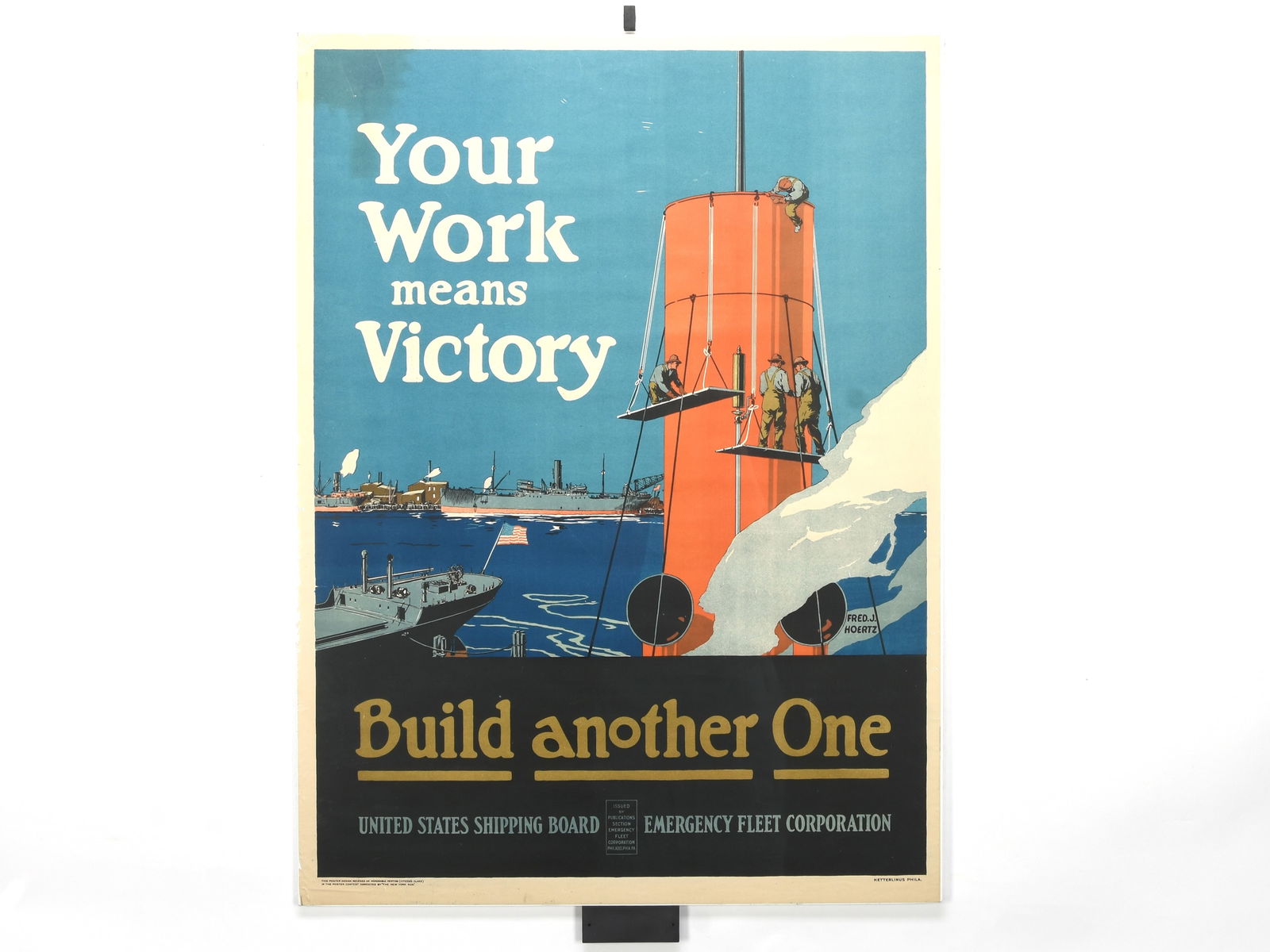 "Your Work Means Victory" Original WW2 US War Bond Propaganda Poster, By Fred Hoertz (1 of 3)