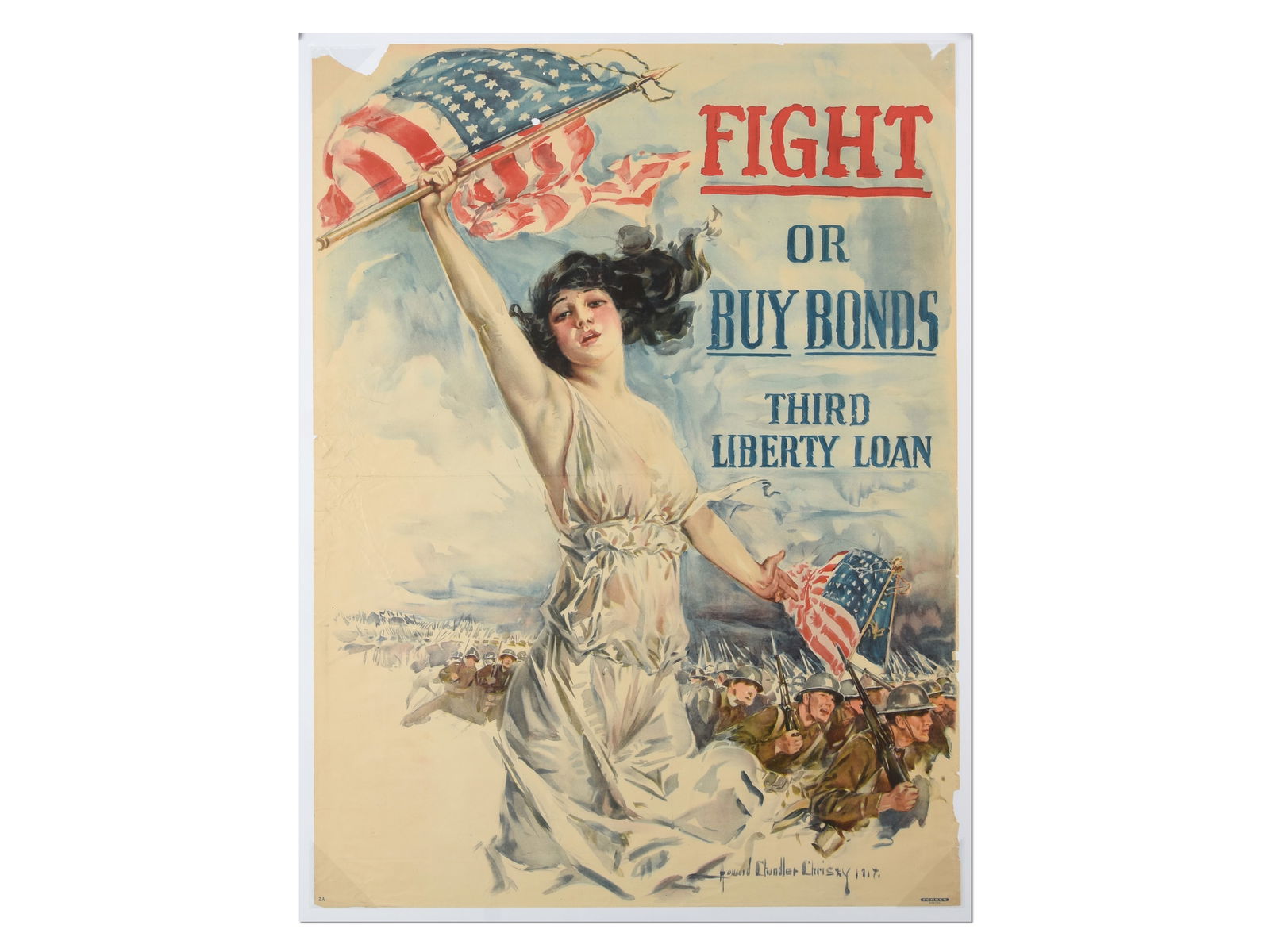 Howard Chandler Christy 'Fight or Buy Bonds' Third Liberty Loan Poster (1917) (1 of 1)