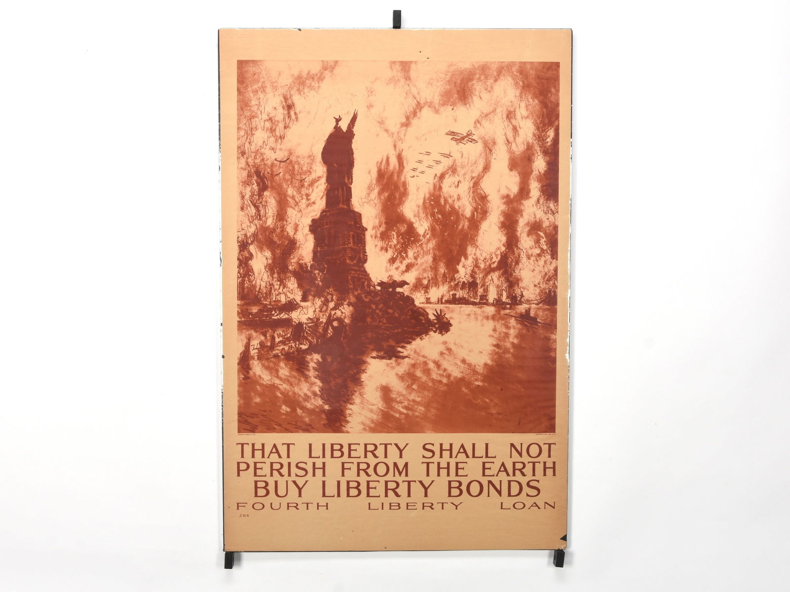 "That Liberty Shall not Perish" Original WW1 US War Bond Propaganda Poster, by Joseph Pennell: WWI Fourth Liberty Loan Poster: That Liberty Shall Not Perish From The Earth