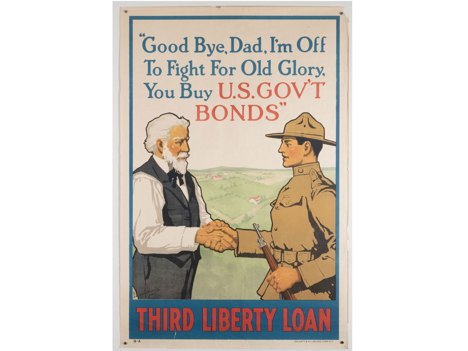 "Good Bye Dad" Original U.S. WWI Liberty Bonds Poster, by Lawrence Harris (1 of 1)