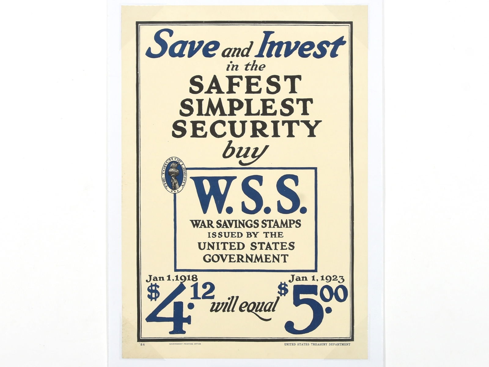 W.S.S. 'Save and Invest' Typographic War Savings Stamps Poster (1 of 1)