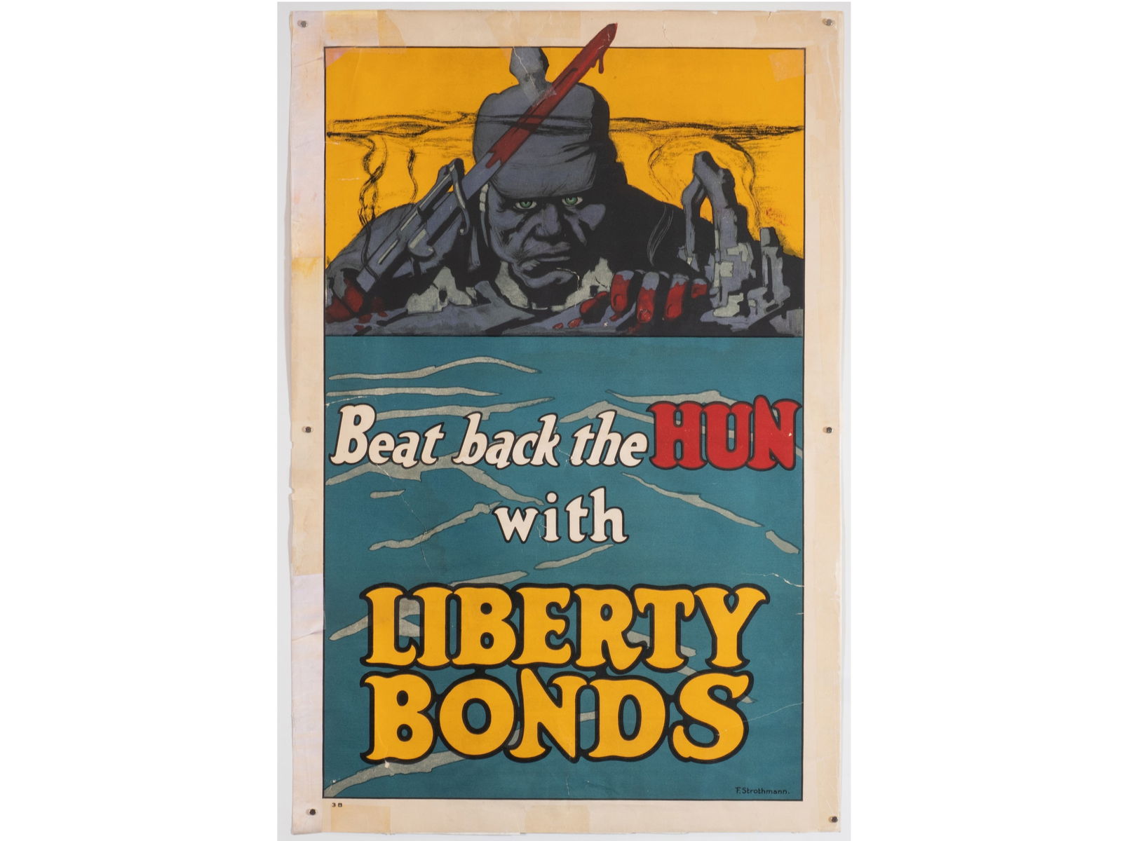 "Beat Back the Hun" Original U.S. WWI Liberty Bonds Poster, by Frederick Strothmann (1 of 1)