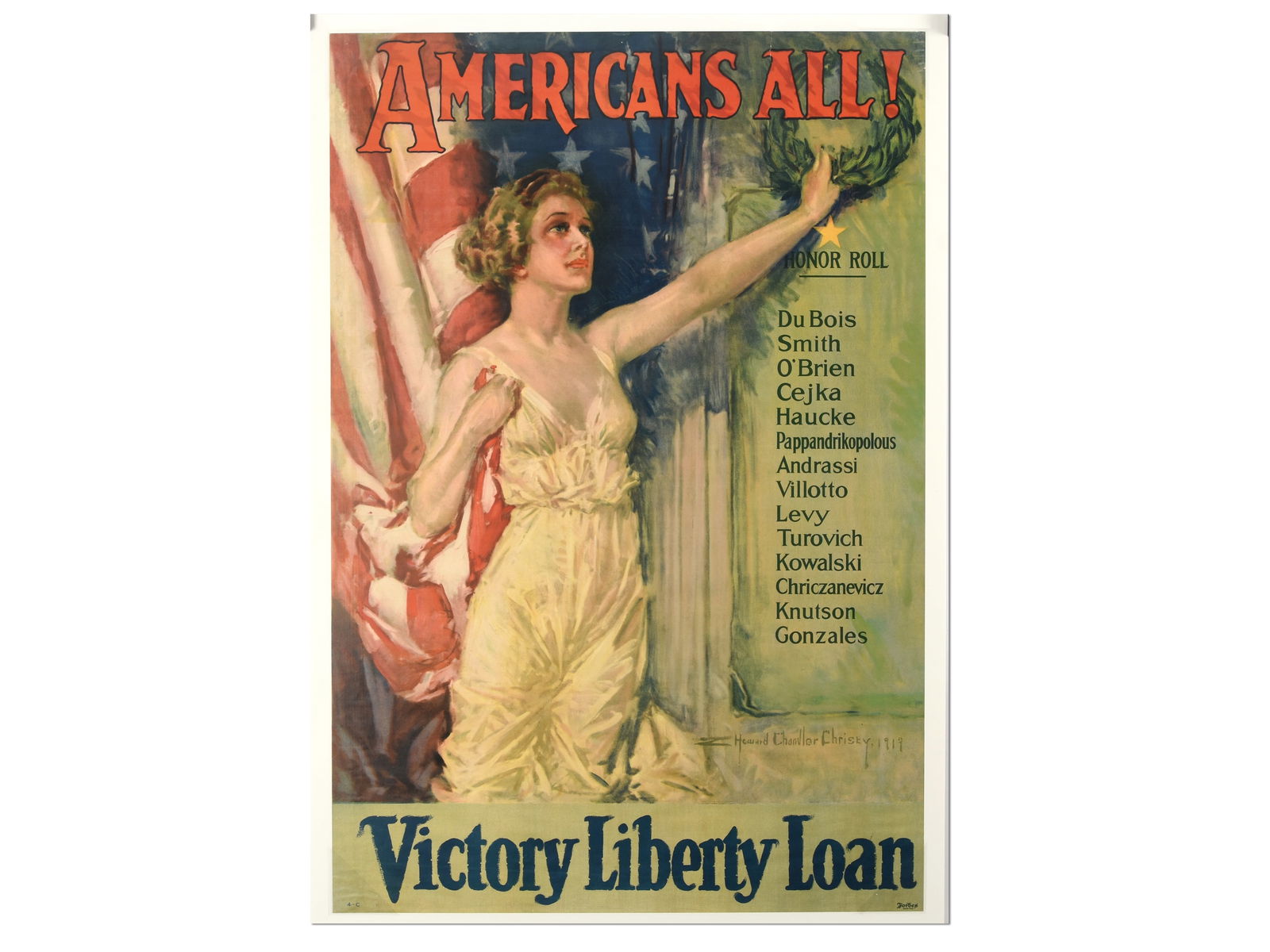 Americans All! Victory Liberty Loan Poster by Howard Chandler Christy (1 of 1)