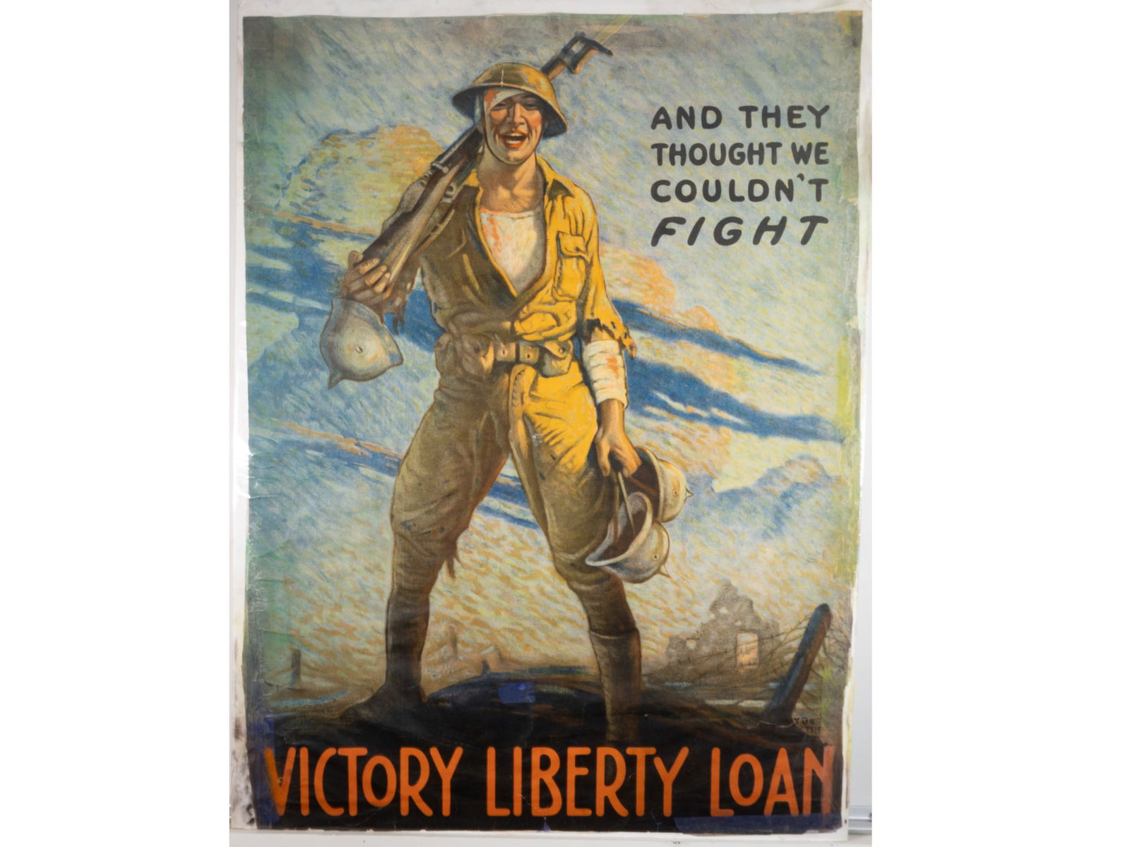 "And They Thought We Couldn't Fight" Original WW1 US Liberty Loan Poster, by Clyde Forsythe (1 of 1)