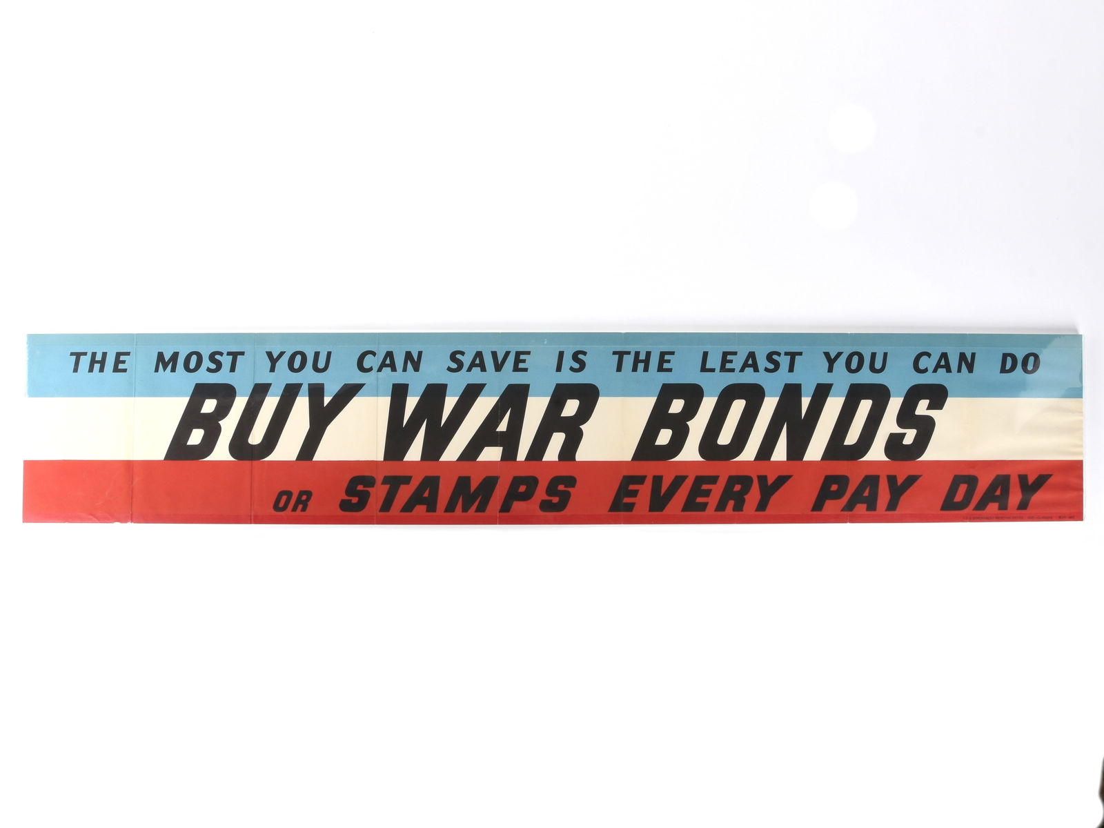 WWII 'Buy War Bonds' Streetcar/Trolley Banner (1942) (1 of 3)