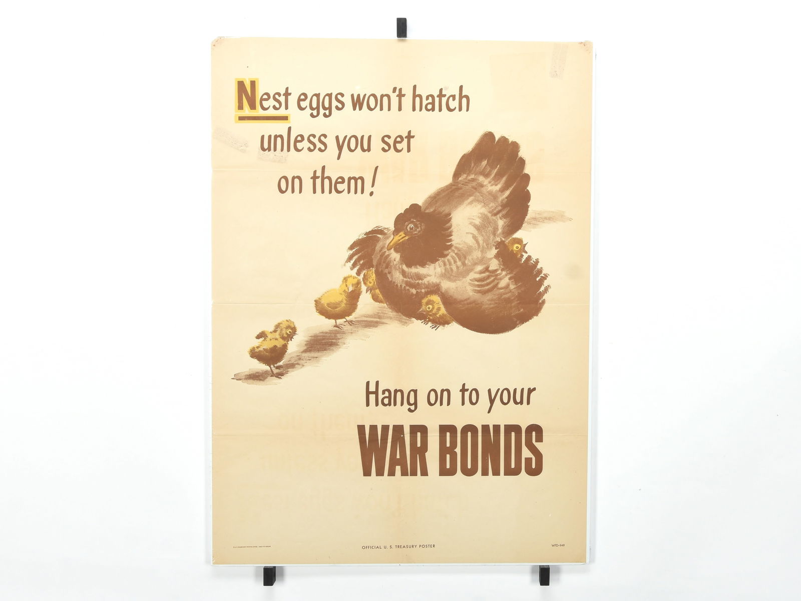 "Nest Eggs Won't Hatch" Original WW2 US War Bond Propaganda Poster (1 of 2)