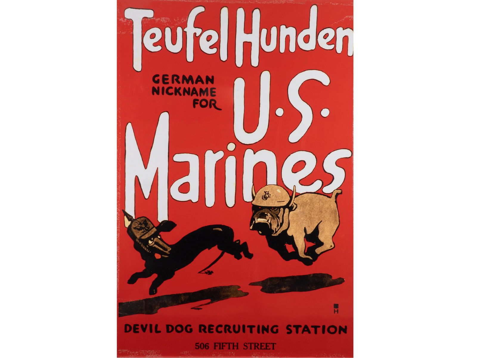 Reproduction "Teufel Hunden" U.S. WW1 Marines Recruiting Poster (1 of 1)