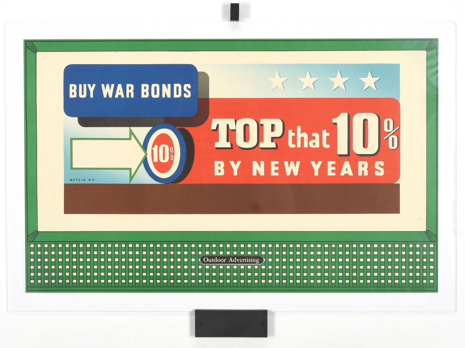 World War II 'Top That 10% By New Years' Miniature Billboard Proof (1 of 1)