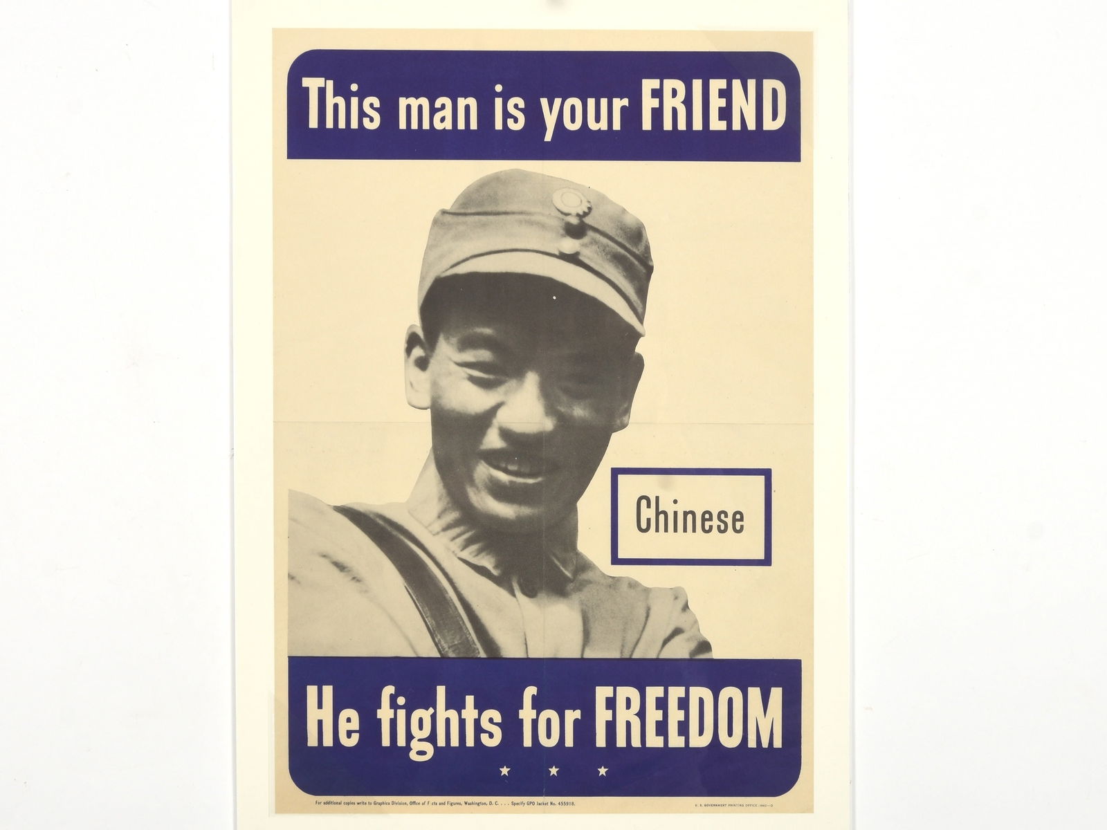 WWII 'This man is your FRIEND - Chinese' Propaganda Poster (1 of 1)
