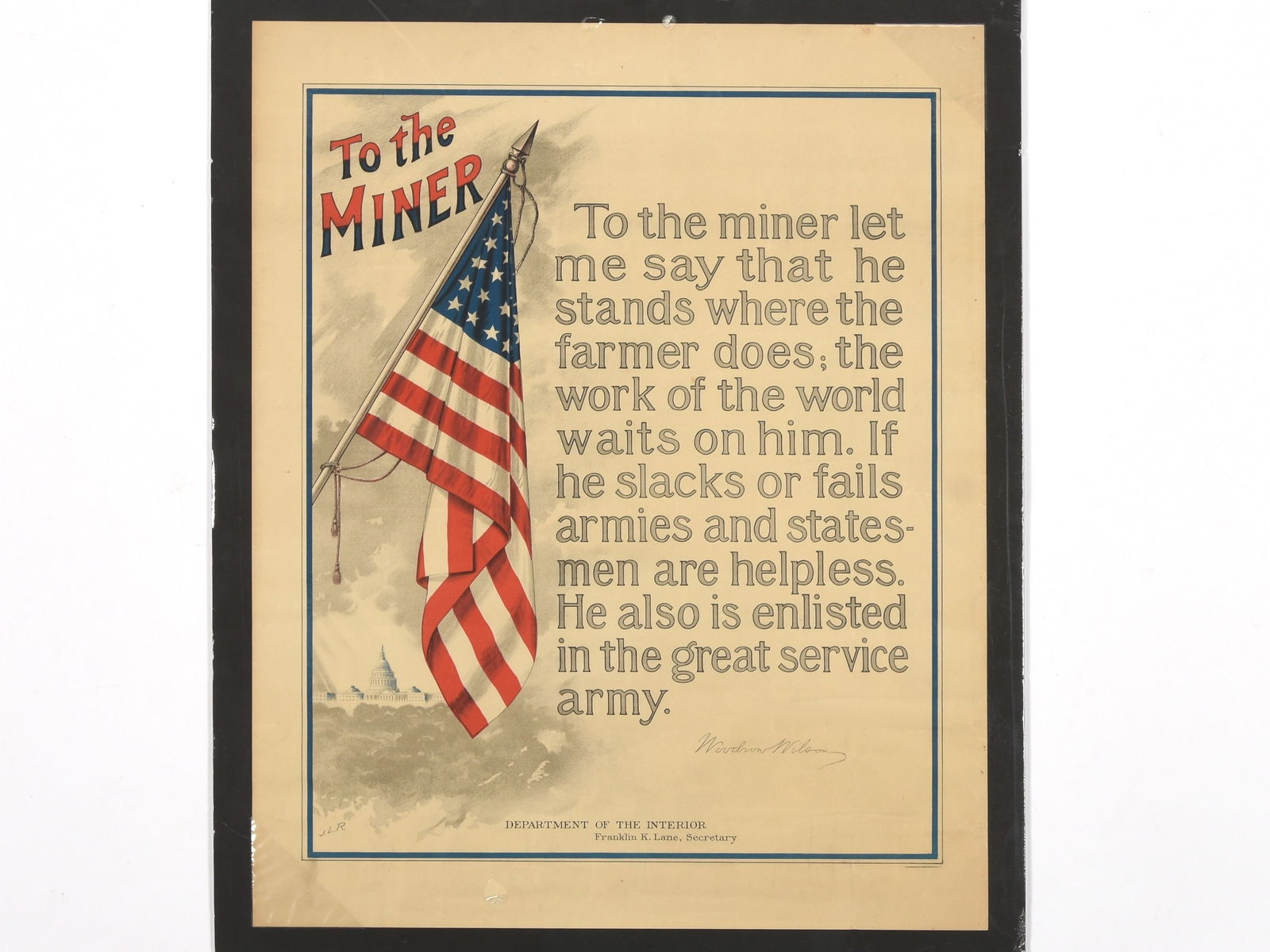 "To the Miner" WWI Propaganda Poster (1 of 1)