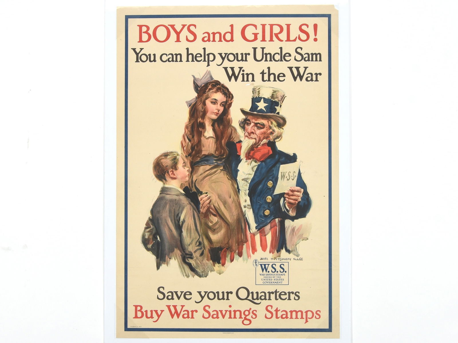 "BOYS and GIRLS! You can help your Uncle Sam Win the War" WWI Poster by James Montgomery Flagg (1 of 1)