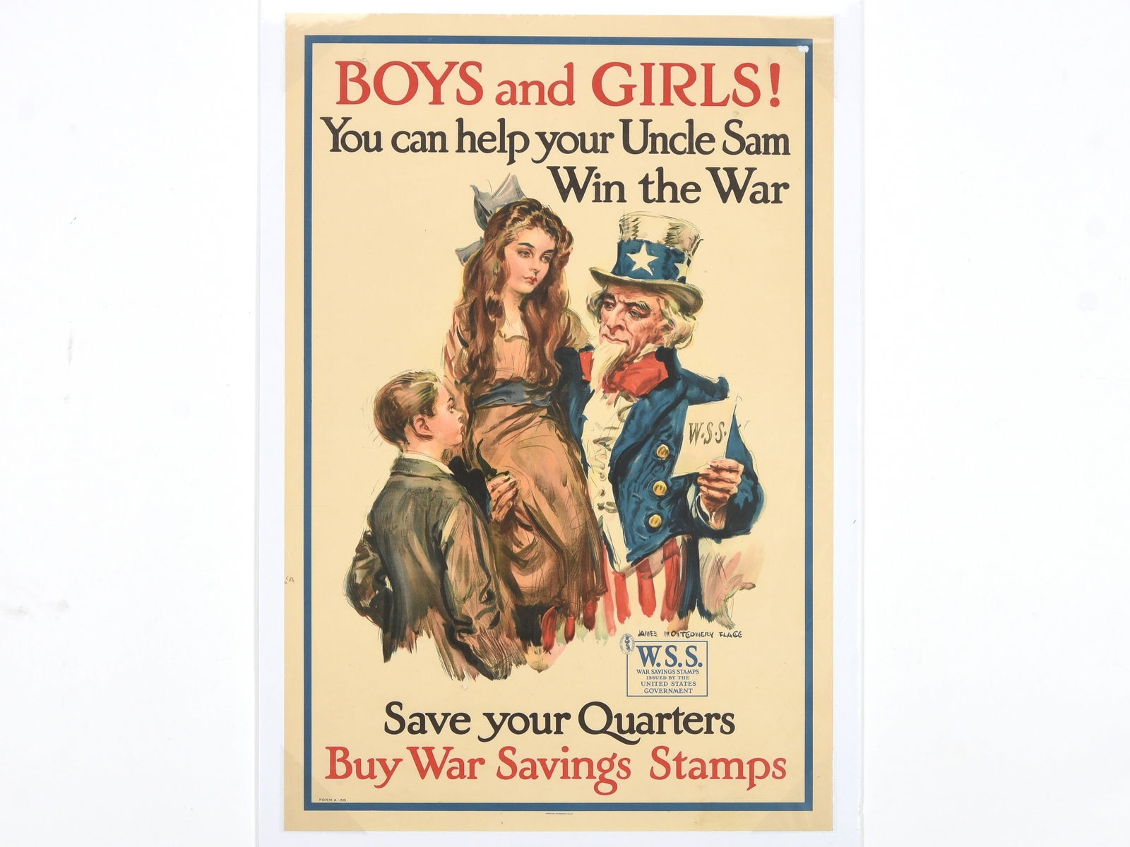 "BOYS and GIRLS! You can help your Uncle Sam Win the War" WWI Poster by James Montgomery Flagg (1 of 1)