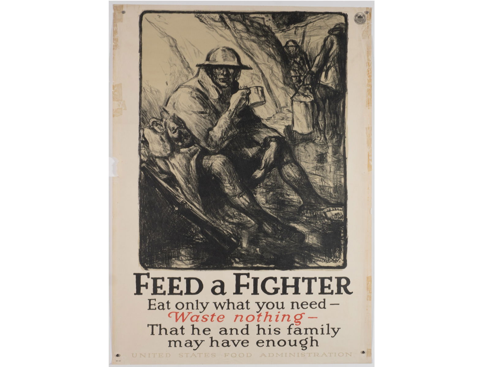 "Feed a Fighter" Original WW1 US Food Adminstration Poster, by Wallace Morgan (1 of 1)