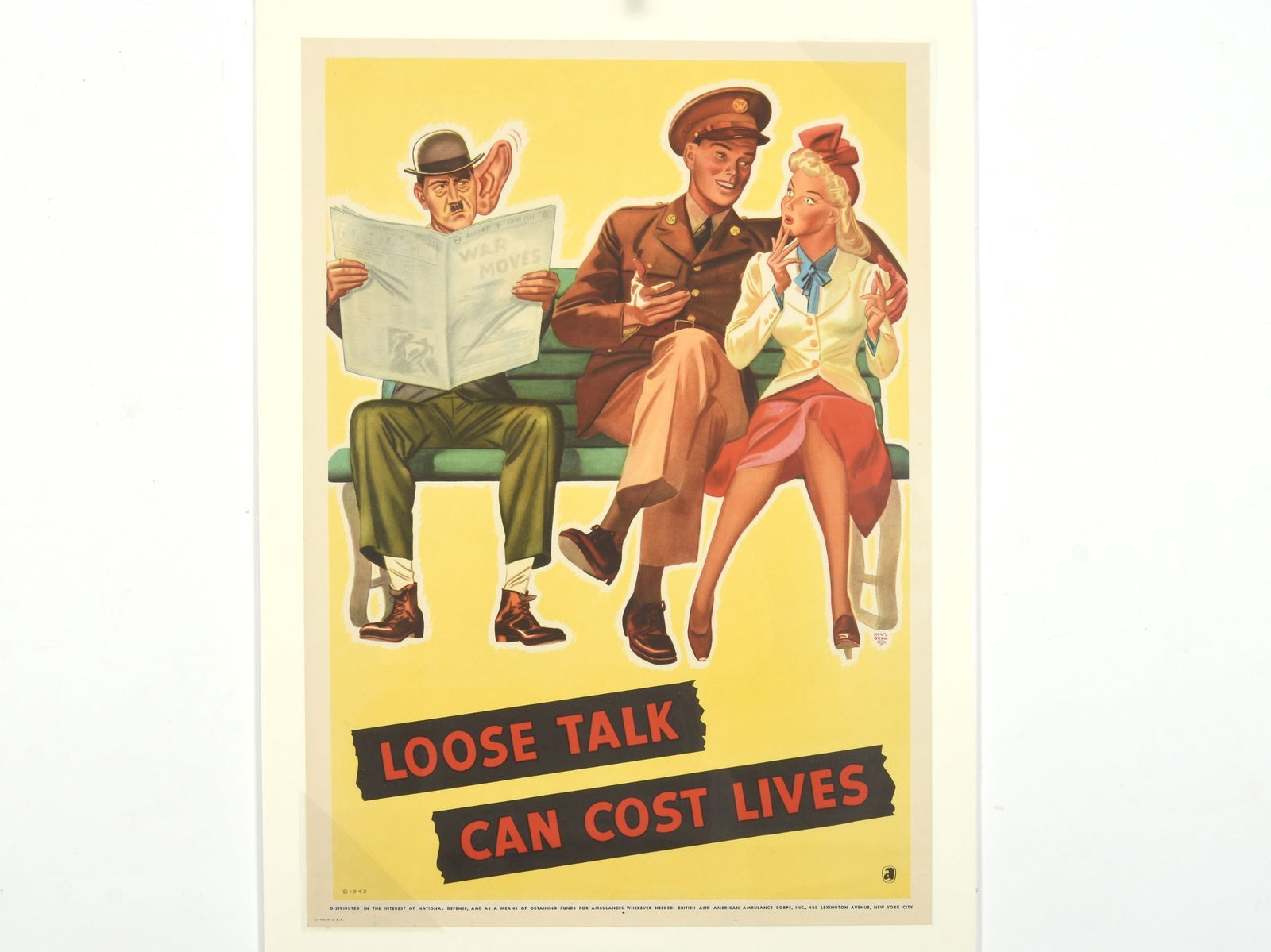 1942 "Loose Talk Can Cost Lives" WWII Propaganda Poster by R. John Holmgren (1 of 1)