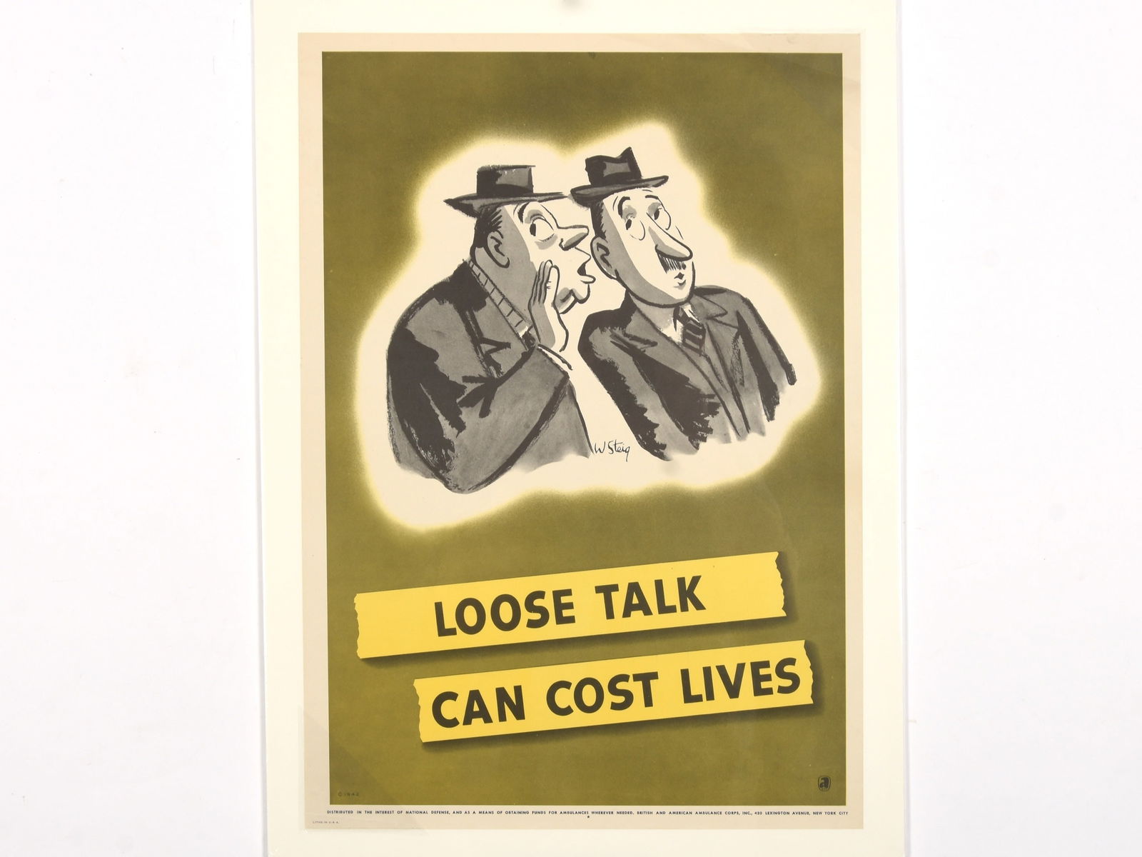 "Loose Talk Can Cost Lives" WWII Propaganda Poster by William Steig (1 of 1)