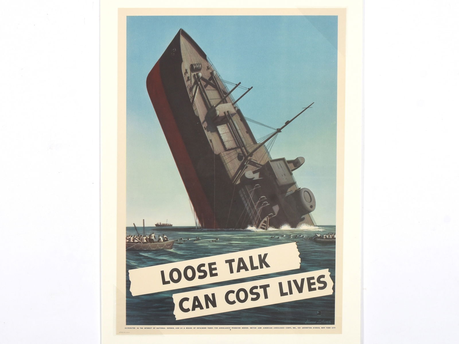 Stevan Dohanos 'Loose Talk Can Cost Lives' WWII Propaganda Poster (1 of 1)