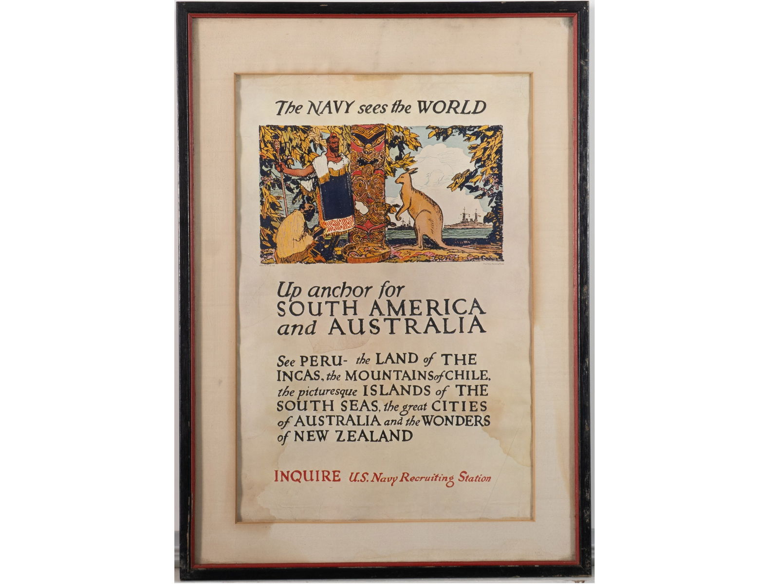 U.S. Navy Recruitment Poster: 'The NAVY sees the WORLD' (1 of 1)