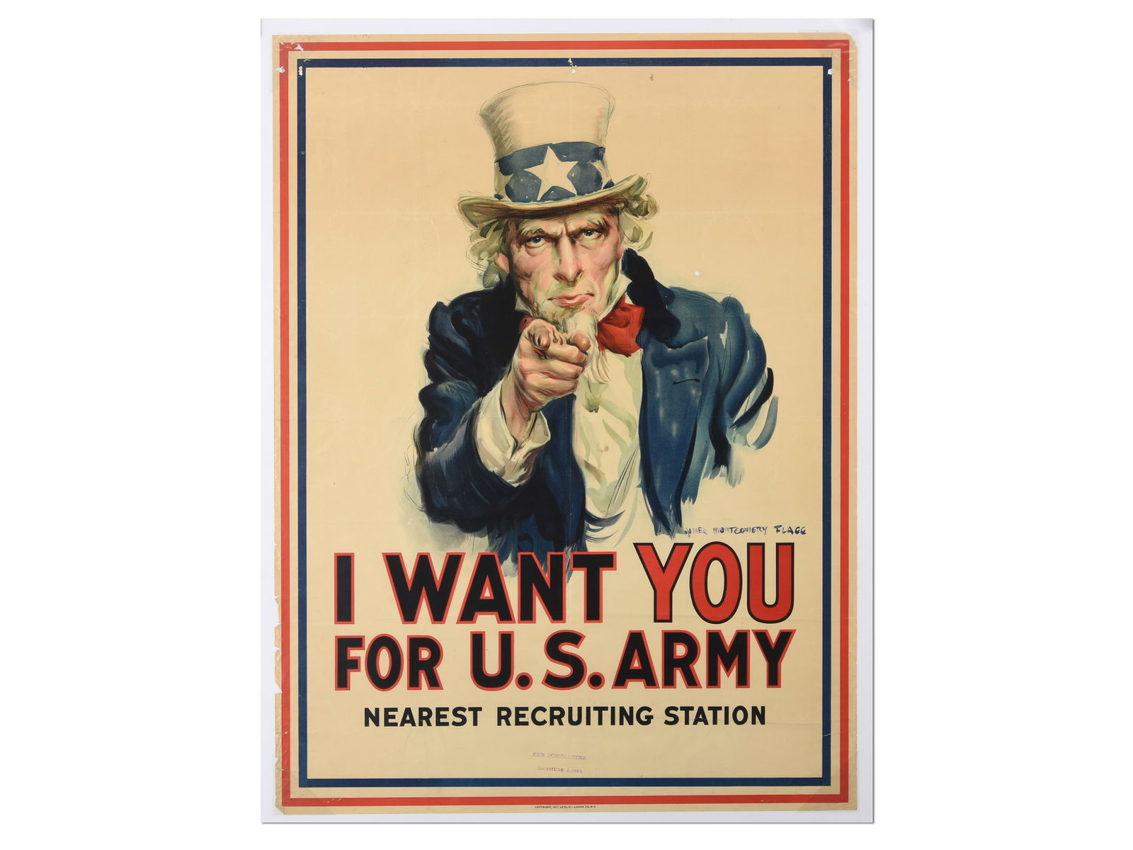 Original 1917 'I Want You for U.S. Army' Recruitment Poster, First Issue, by James Montgomery Flagg (1 of 4)
