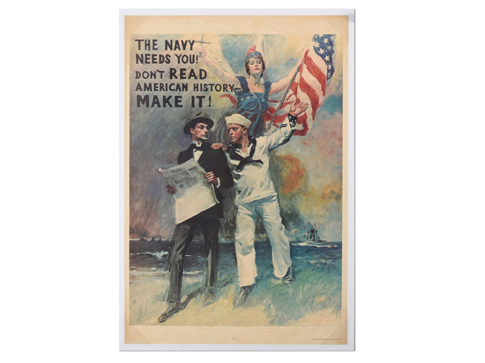 "The Navy Needs You! Don't Read American History – Make It!" Recruitment Poster (1974 Reprint) (1 of 1)