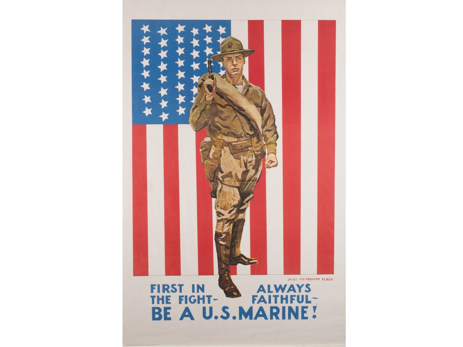Reproduction "First in the Fight" Original WWI US Marine Recruiting Poster (1 of 1)