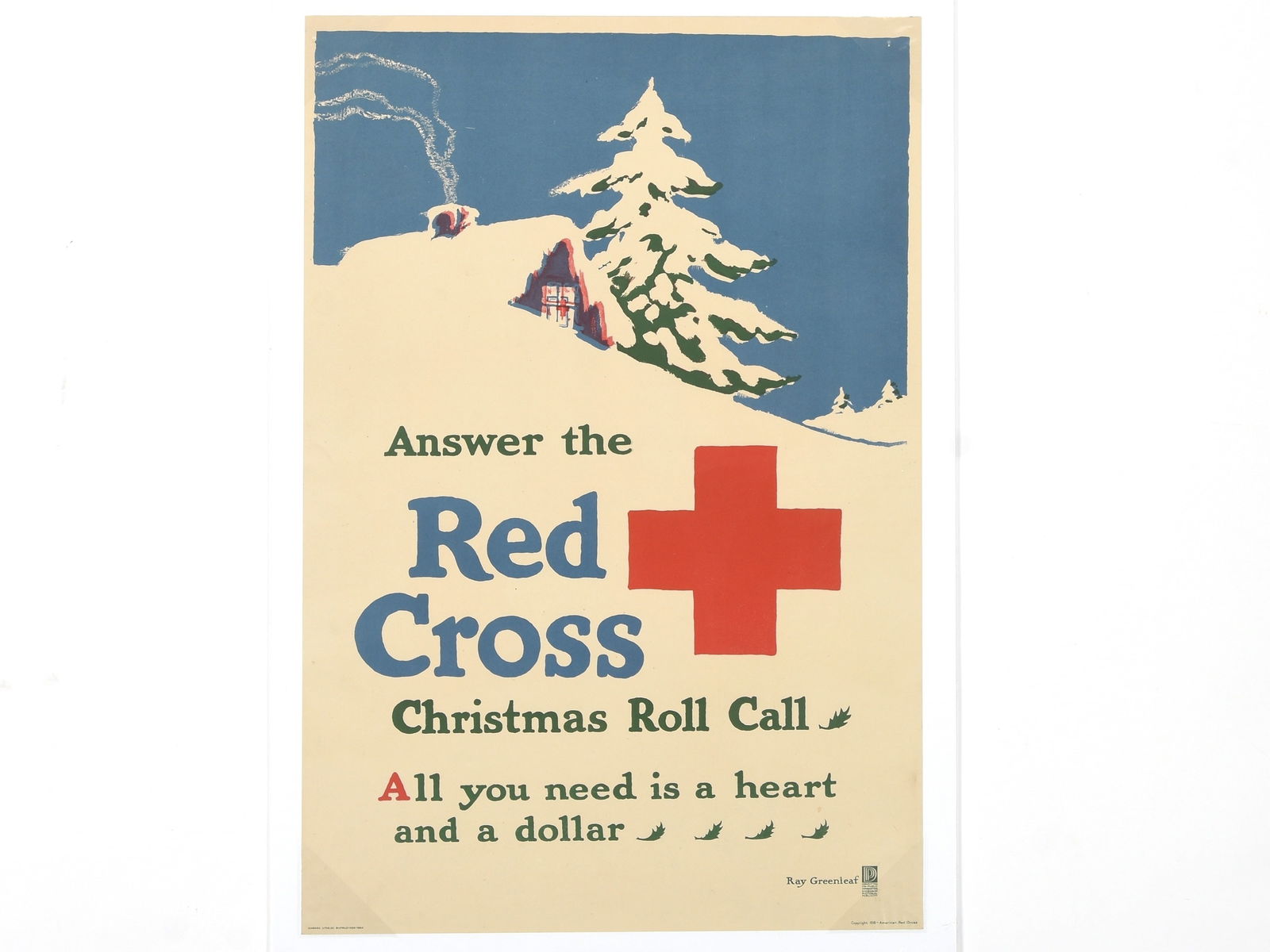 "Answer the Red Cross Christmas" Roll Call Poster WWI (1 of 1)