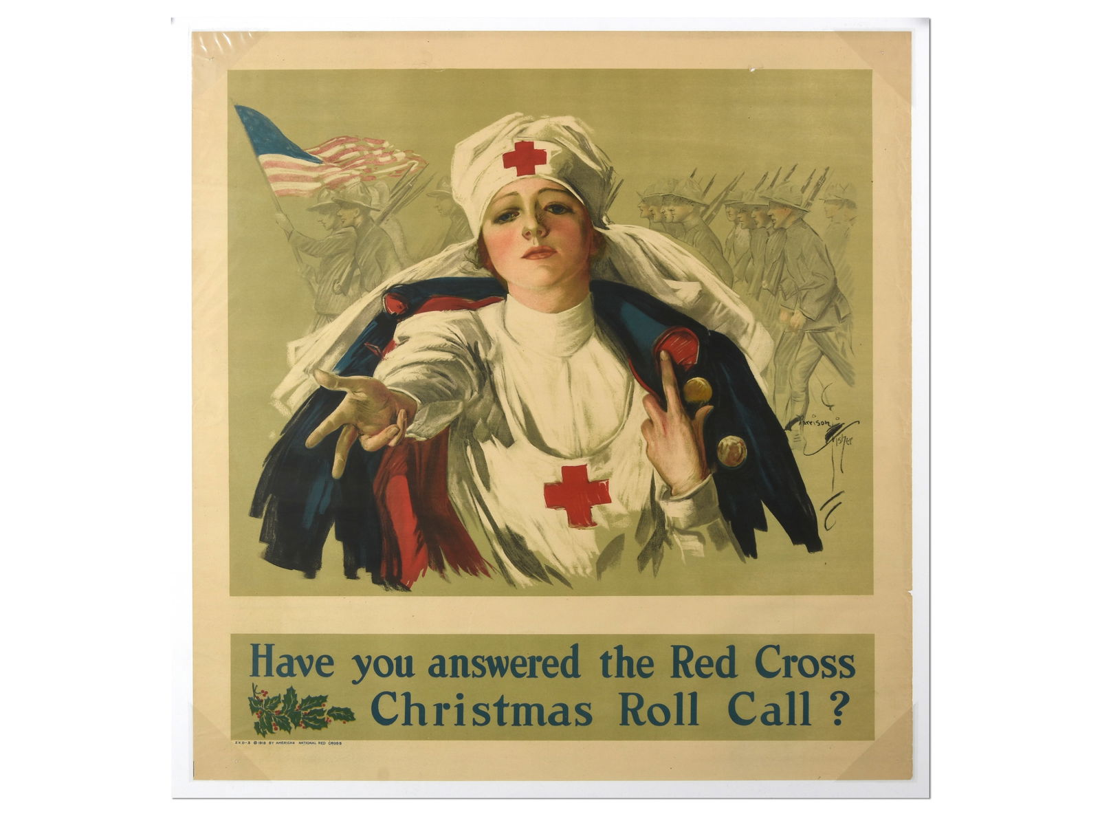 WWI Red Cross Christmas Roll Call Poster by Harrison Fisher (1 of 1)
