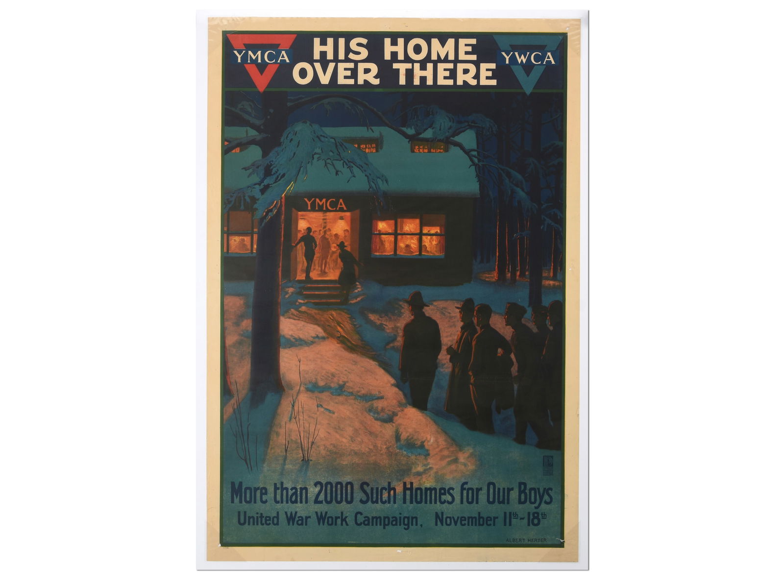 "His Home Over There" - YMCA/YWCA World War I Poster (1 of 1)