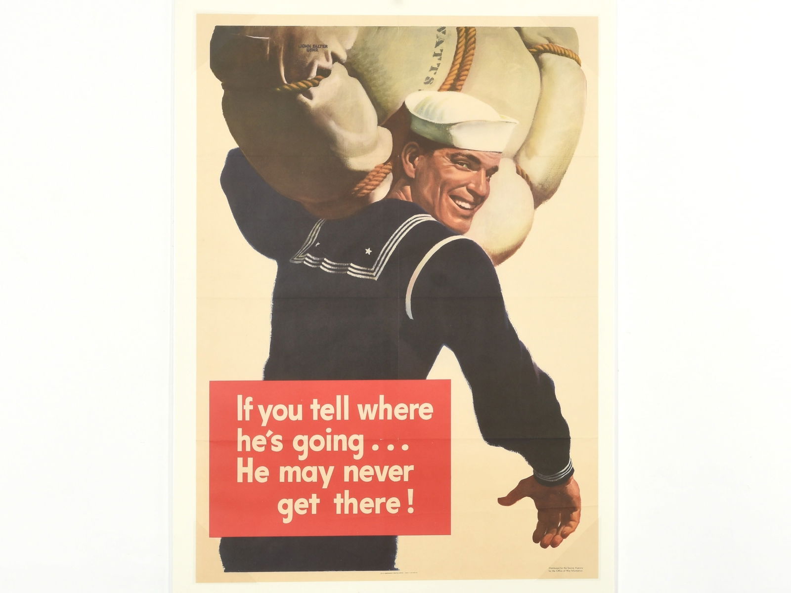 "If you tell where he's going... " World War II Security Poster, by John Philip Falter (1 of 1)