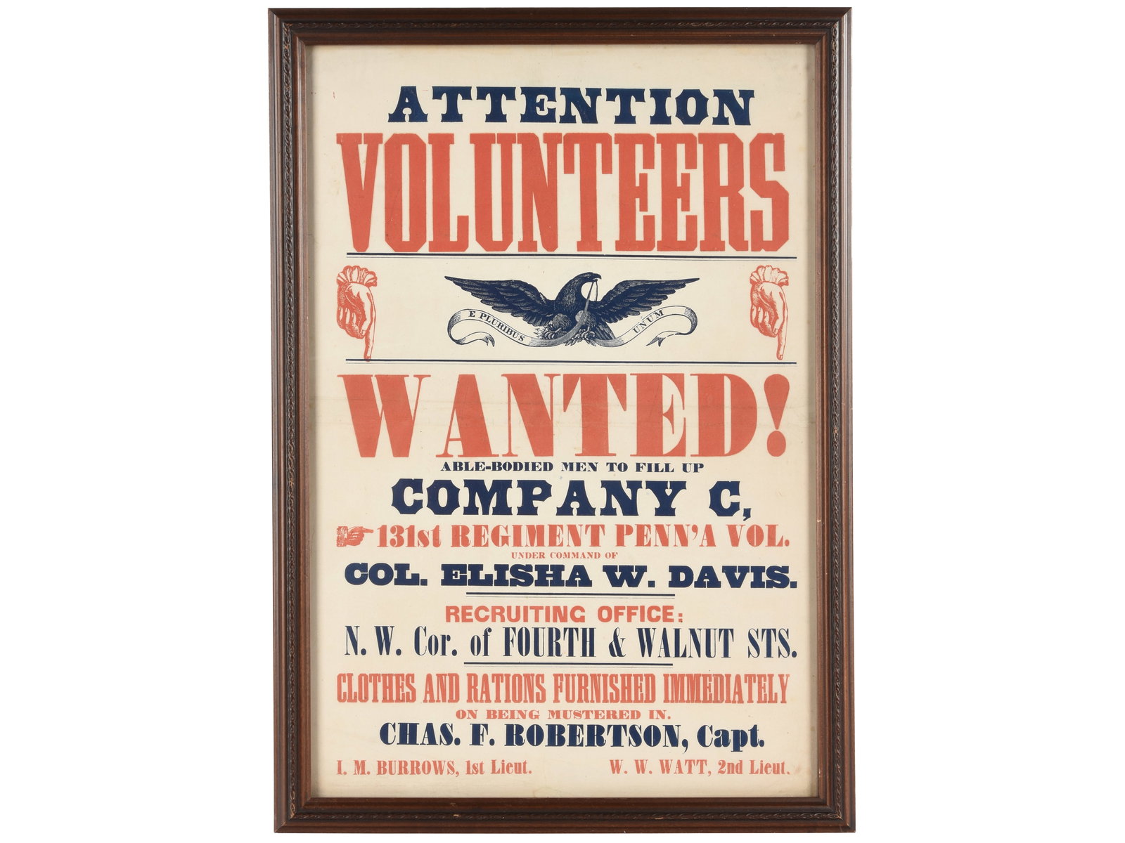 Civil War Recruiting Broadside - 131st Pennsylvania Volunteers (1 of 2)