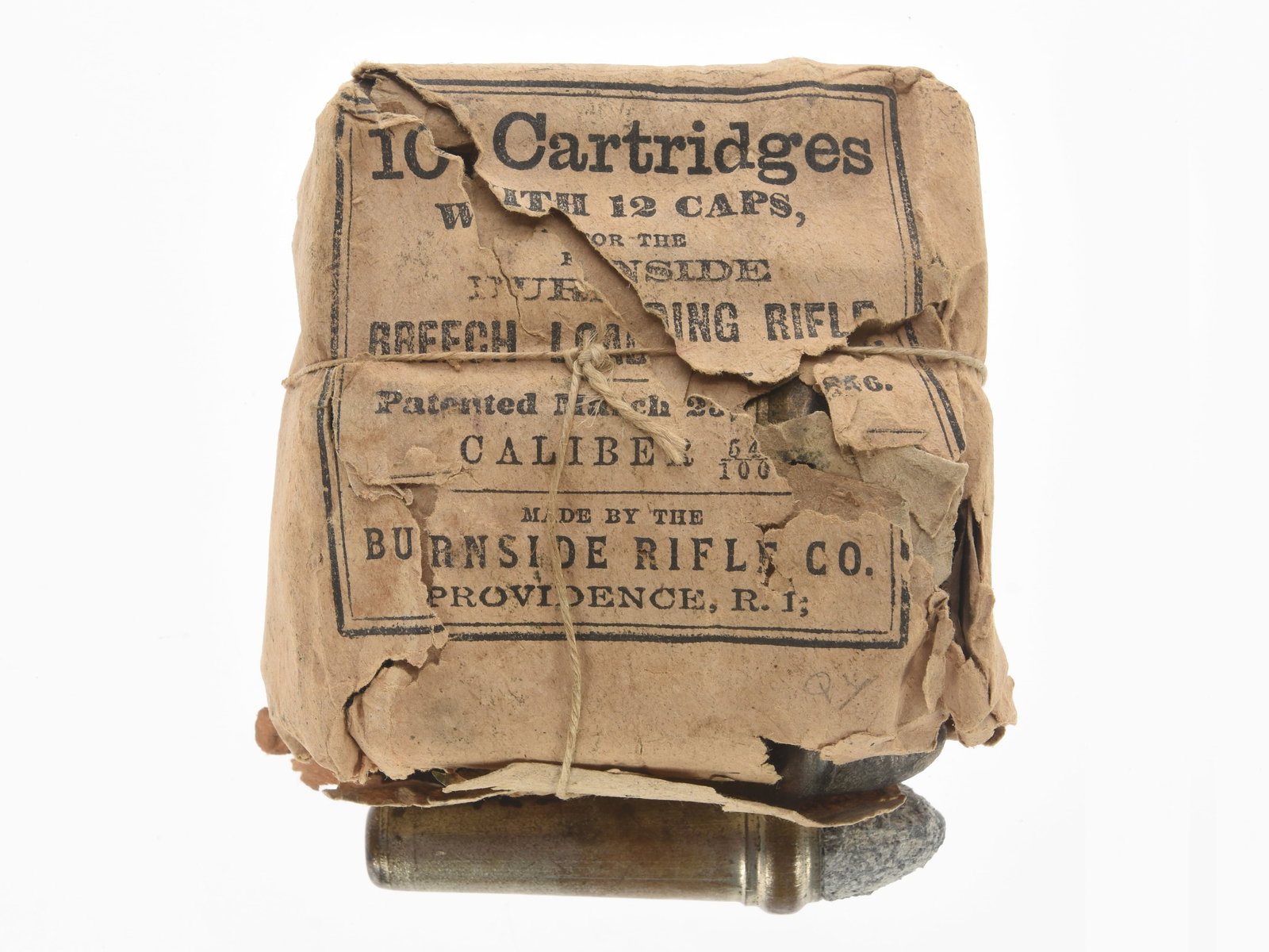 .54 Burnside Carbine Packet Of 10 Metallic Cartridges With Tinned Display Round (1 of 3)