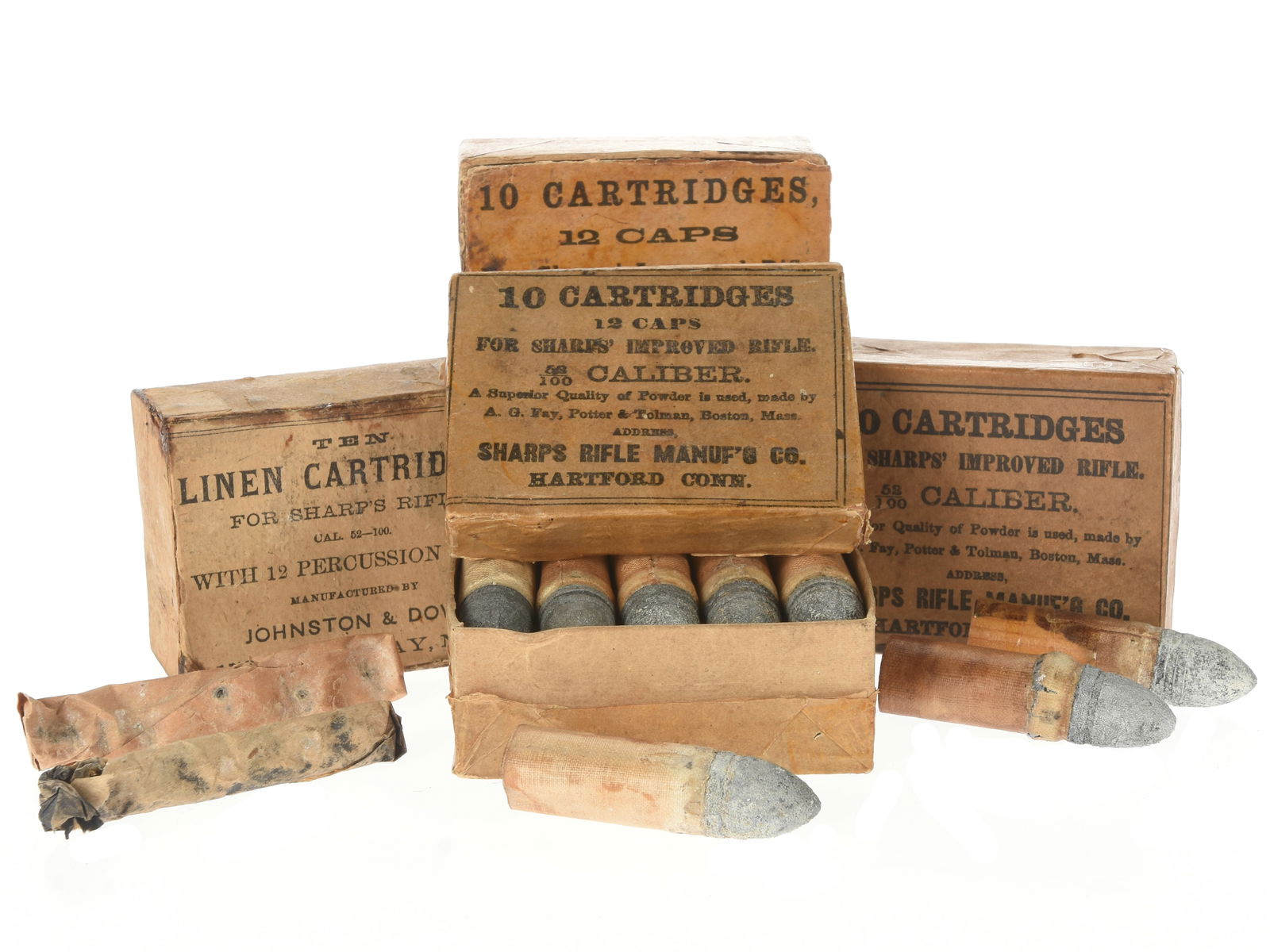 .52 Caliber Sharps Carbine Linen Cartridges Open Packet Lot, With Extras (1 of 10)
