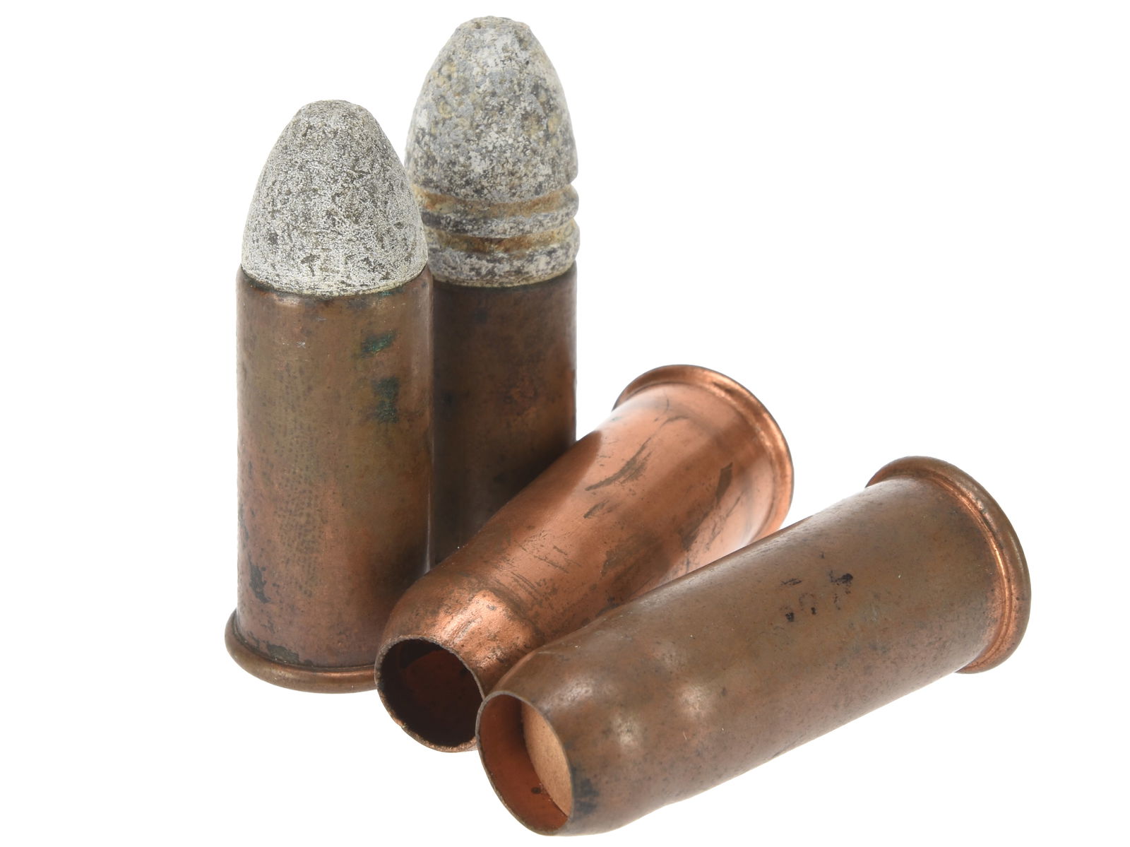 Lot of Spencer Carbine Rimfire Cartridges Including Shot, Blank, and Ball Types: Lot of Spencer Carbine Rimfire Cartridges Including Shot, Blank, and Ball Types A representative group of Spencer carbine rimfire cartridges, including examples in .56-50 and .56-56 calibers, illustra