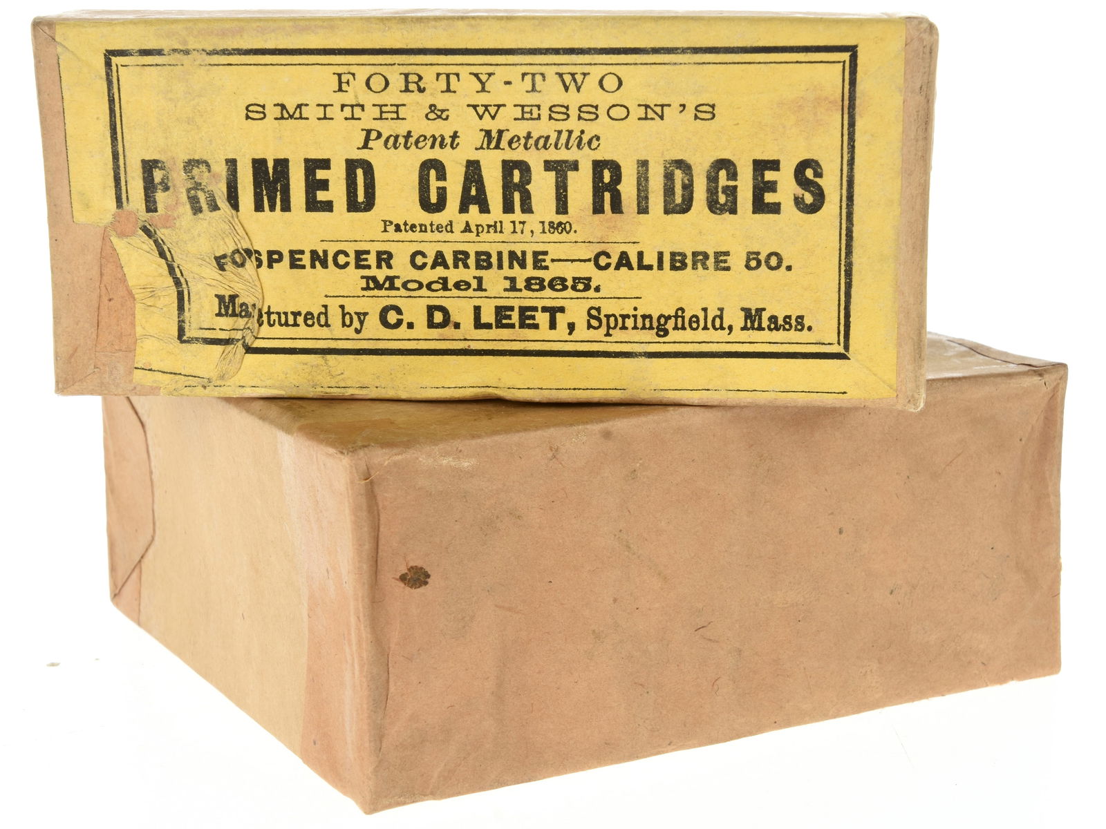 .50 Spencer Carbine Unopened Original Carton of 42 Cartridges by C. D. Leet (1 of 5)