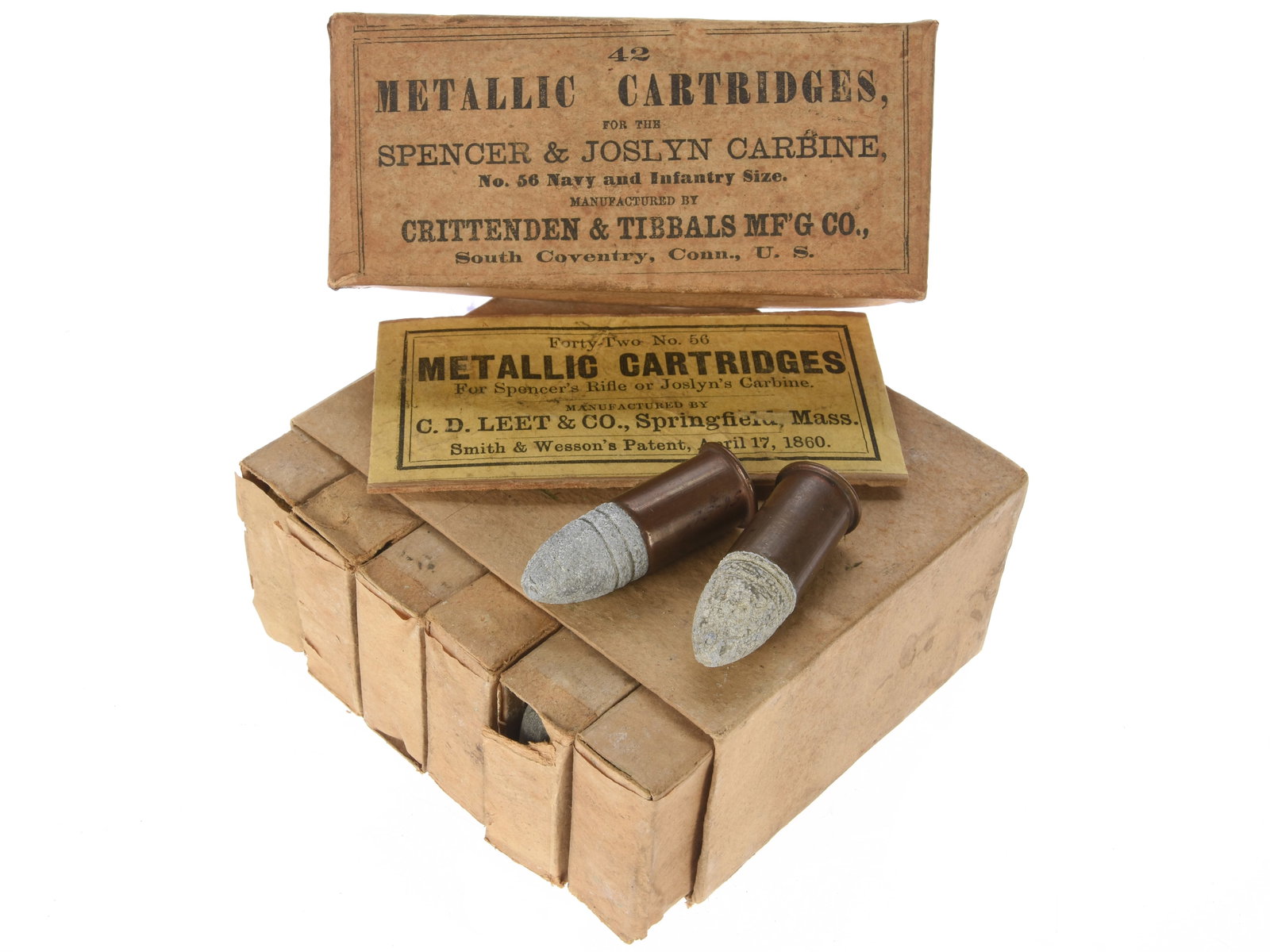 56-56 Spencer And Joslyn Carbine Original Carton of 42 Cartridges (1 of 8)