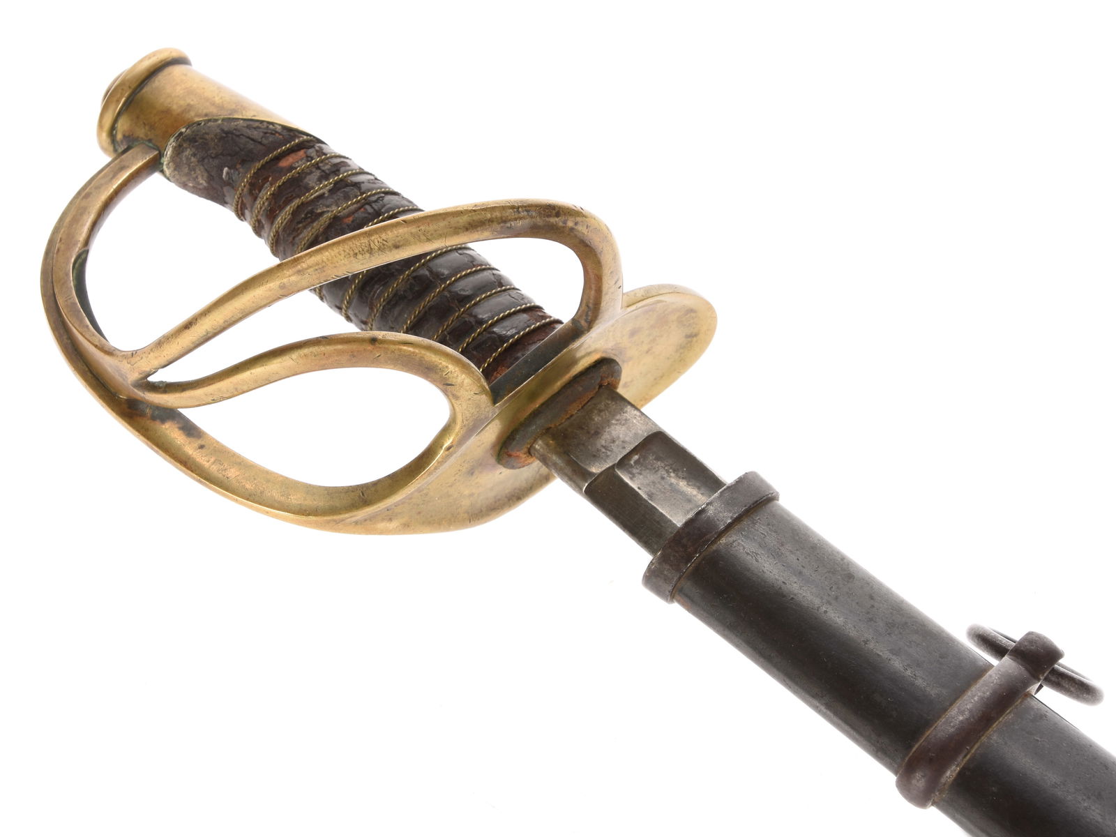 M1860 Light Cavalry Saber - D.J. Millard Clayville, NY: M1860 Light Cavalry Saber - D.J. Millard Clayville, NY M1860 light cavalry saber with scabbard. Full length blade is semi-bright, dimmed by a fairly even distribution of dark age toning on both sides.