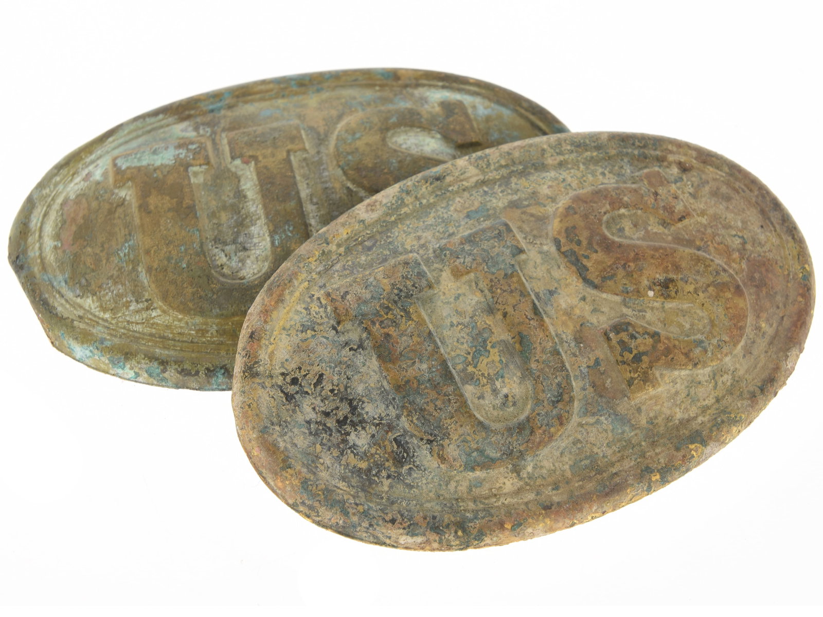 Excavated Civil War US Belt Plate and Cartridge Box Plate Lot (1 of 5)