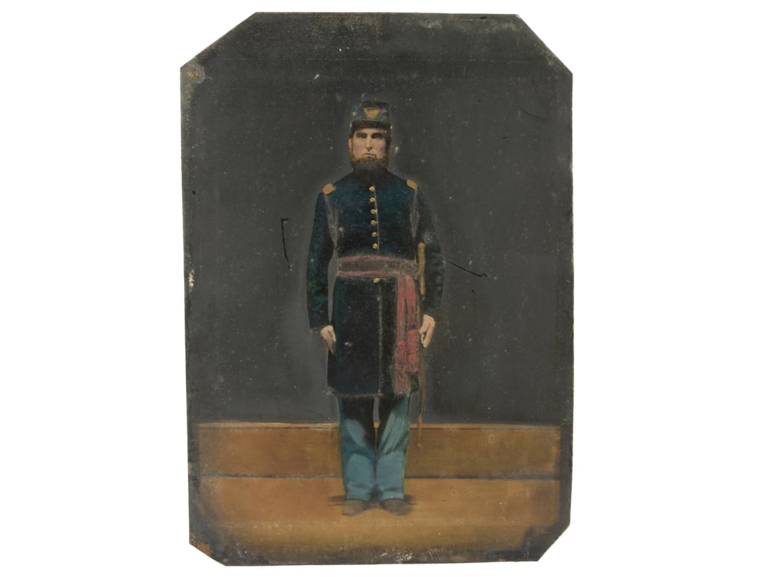 Civil War US Infantry Officer Full-Plate Tintype (1 of 2)