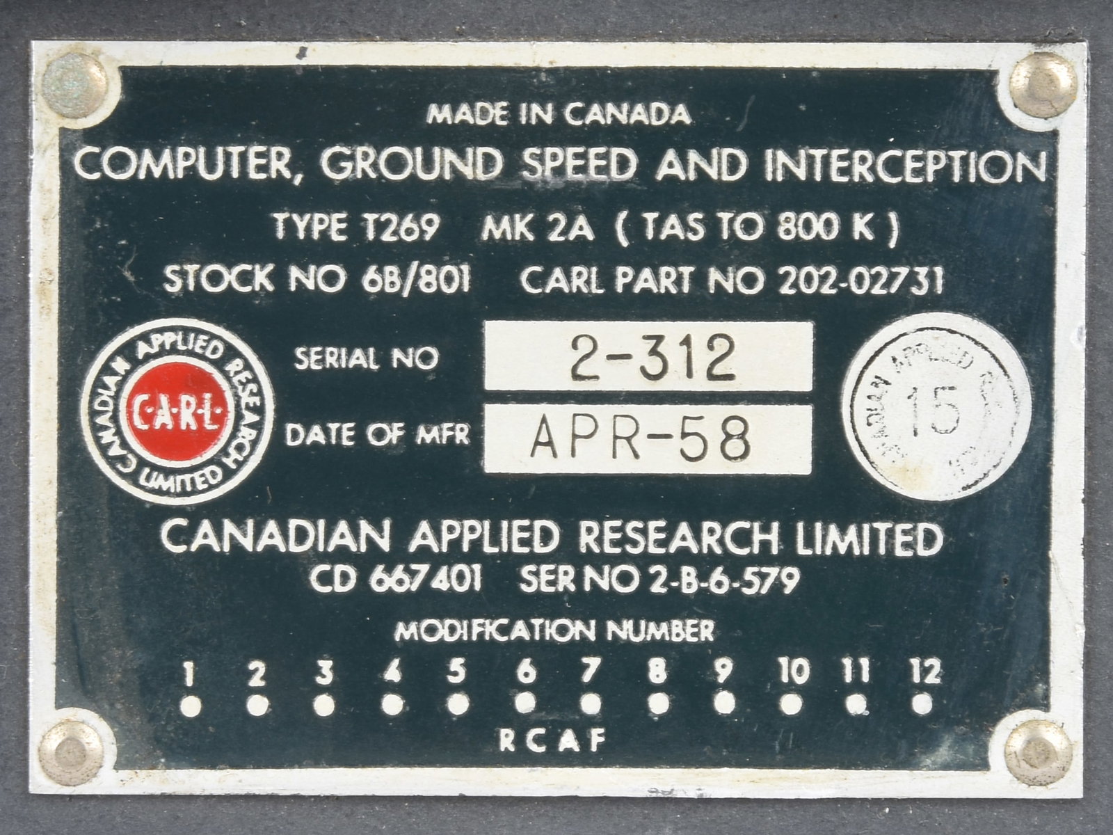 Type T269 Mk 2A Ground Speed & Interception Computer - 2