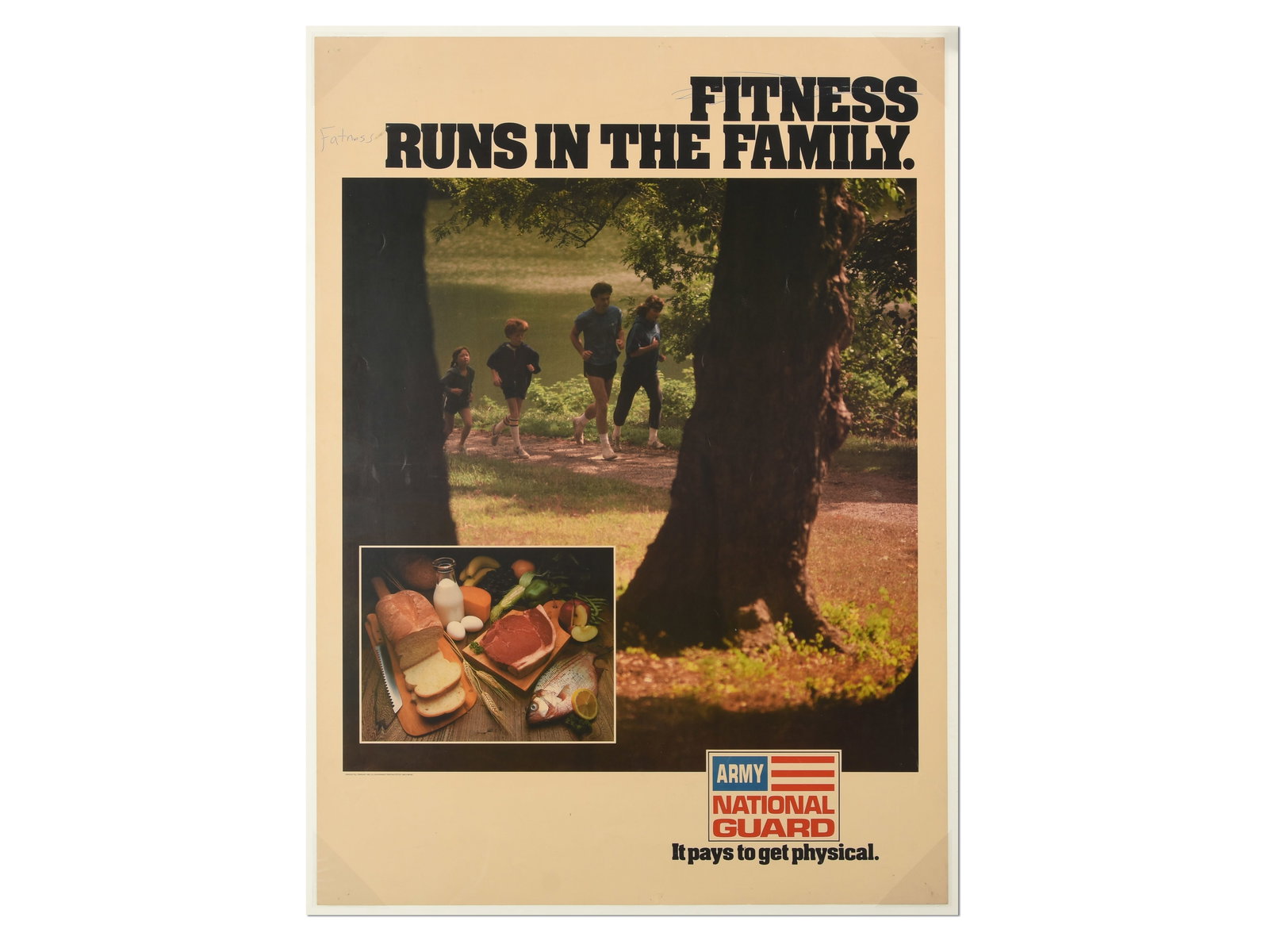 Vintage Army National Guard Recruitment Poster with Graffiti (1 of 1)