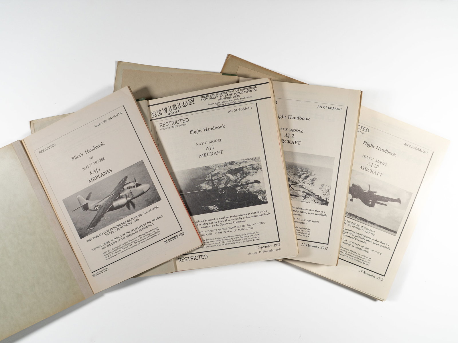 North American AJ Savage Flight Manual Collection (1950–1952): North American AJ Savage Flight Manual Collection (1950–1952) A comprehensive set of four original, manufacturer-issued flight manuals documenting the development and service life of the North
