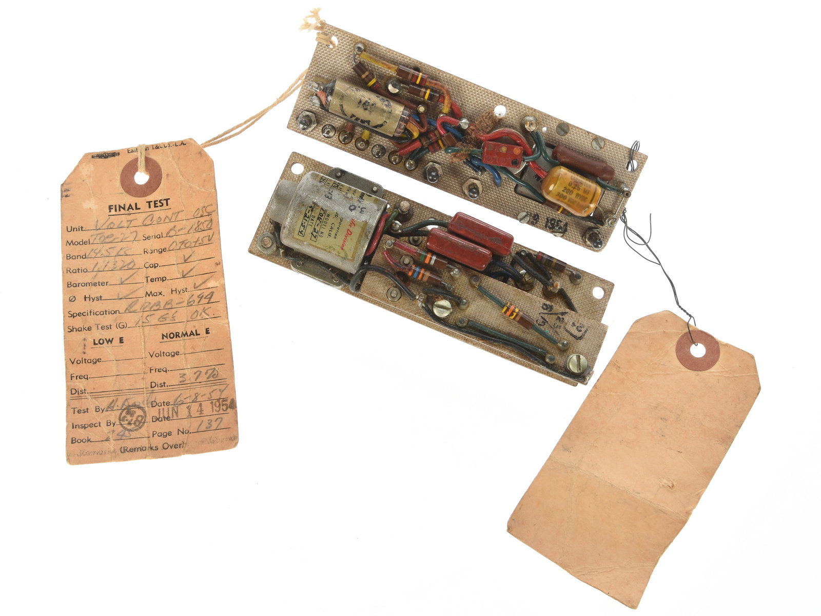 Bendix Aviation Corp. TOE-27 Voltage Controlled Oscillator Modules: Bendix Aviation Corp. TOE-27 Voltage Controlled Oscillator Modules Vintage Voltage Controlled Oscillator (VCO), model T0E-27, manufactured by the Bendix Pacific Division in 1954. It represents a