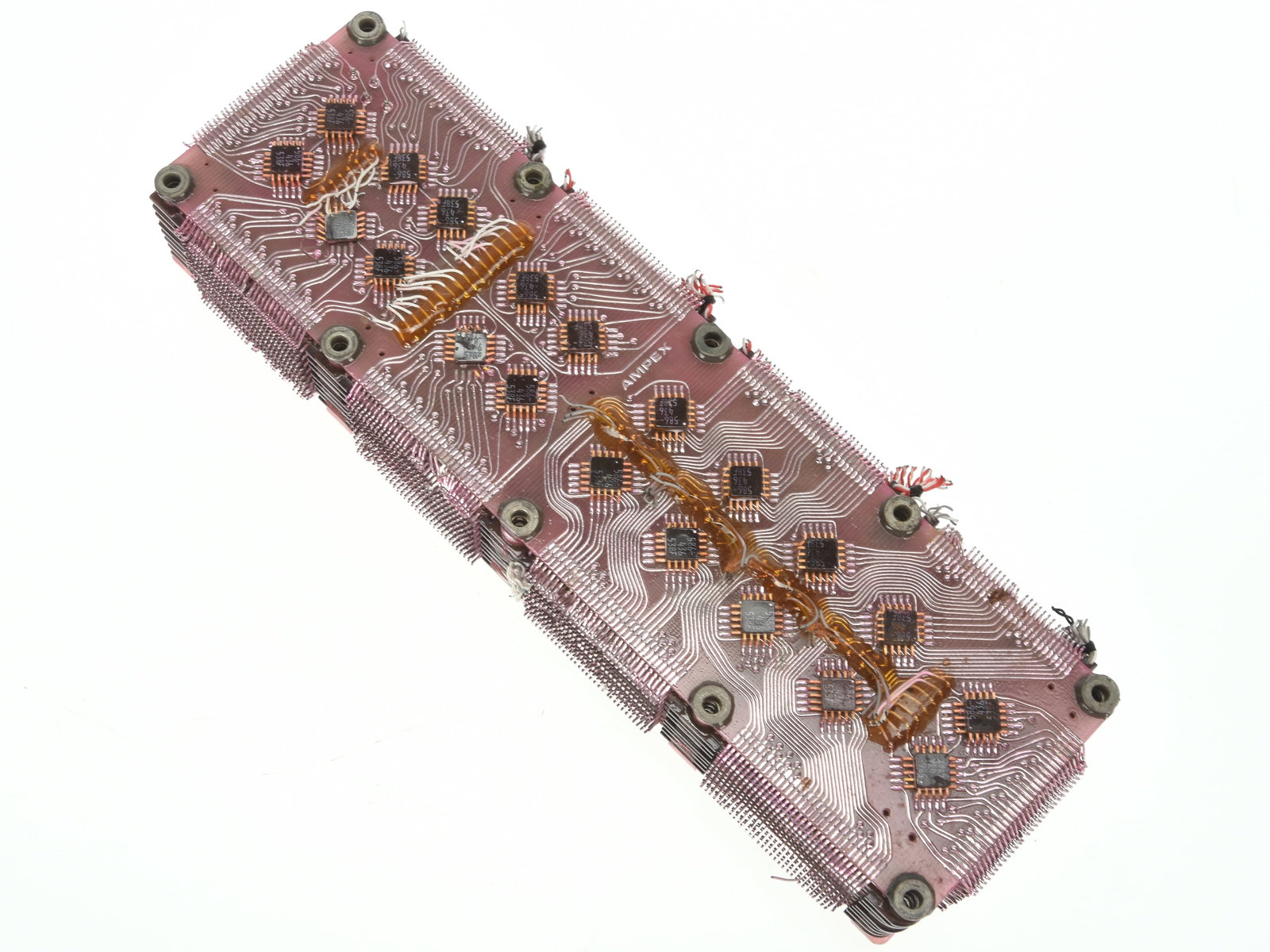 Ampex Magnetic Core Memory Stack Assembly: Ampex Magnetic Core Memory Stack Assembly High-density, multi-layered electronic module manufactured by the Ampex Corporation, an American company renowned for its pioneering contributions to