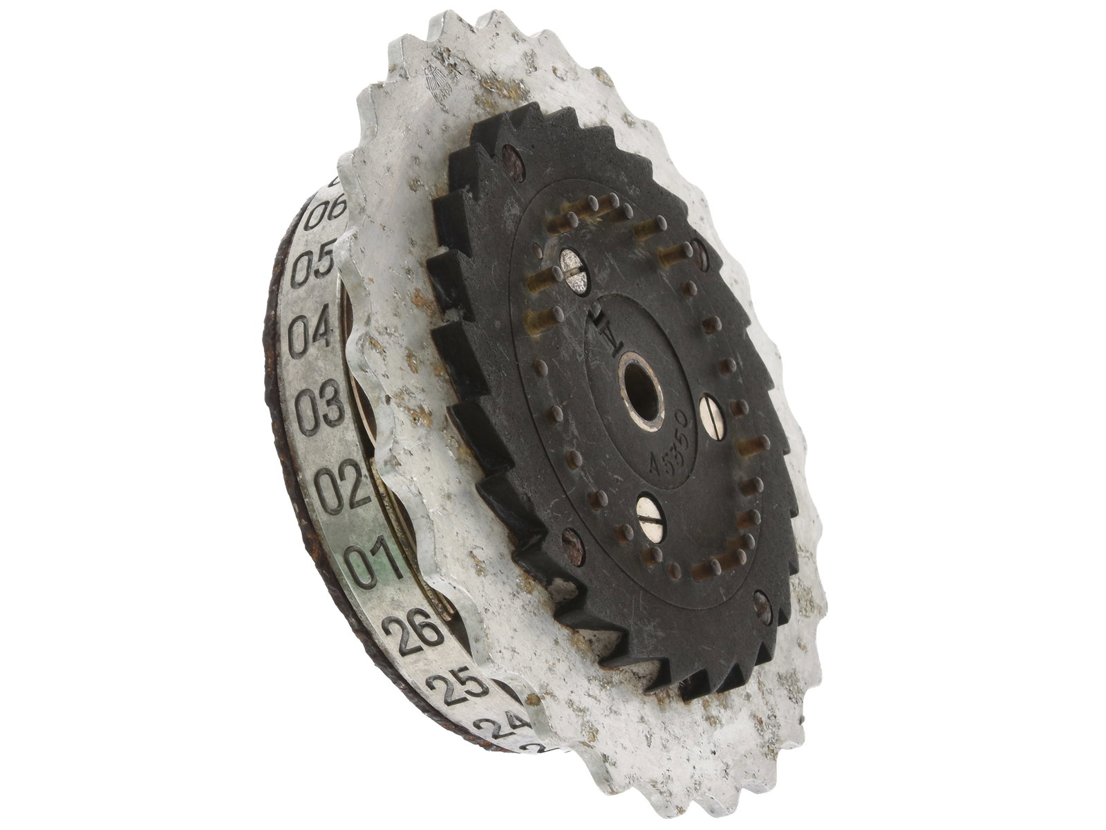 WWII German Enigma Cipher Rotor, Walze V, Serial No. A5350: WWII German Enigma Cipher Rotor, Walze V, Serial No. A5350 A genuine WWII-era cipher rotor, known as a "Walze", specifically designated as Rotor V, for use in the Enigma I (Heeres Enigma) encryption