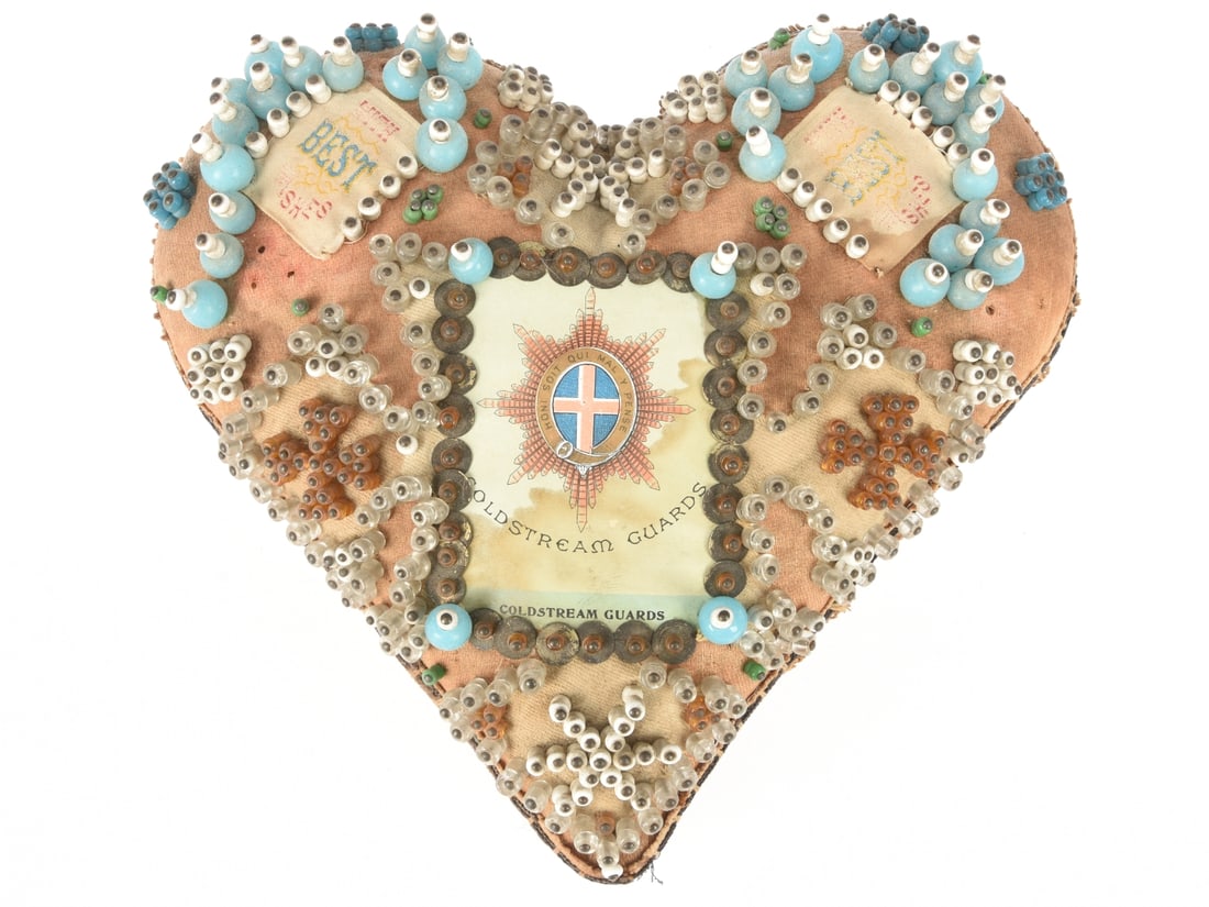 British Late 19th Century / WWI Sweetheart Pin Cushion: Coldstream Guards (1 of 2)